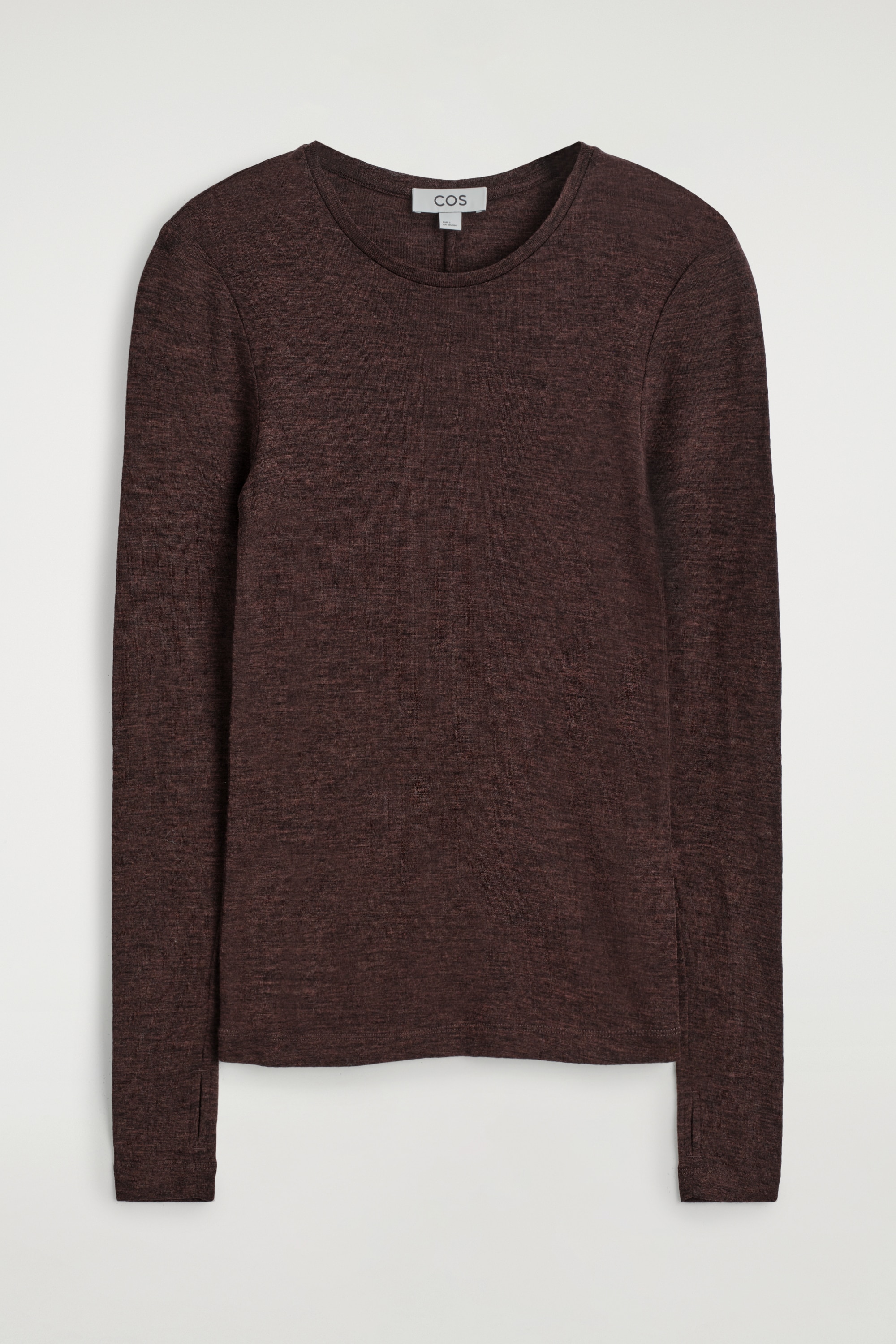 Slim merinowollen top - donkerbruine mélange/MARINEBLAUW/DONKER GROEN/GRIJS / GESTIPT/TAUPE MÉLANGE/ROOD/camel mélange/ANTRACIET MELANGE