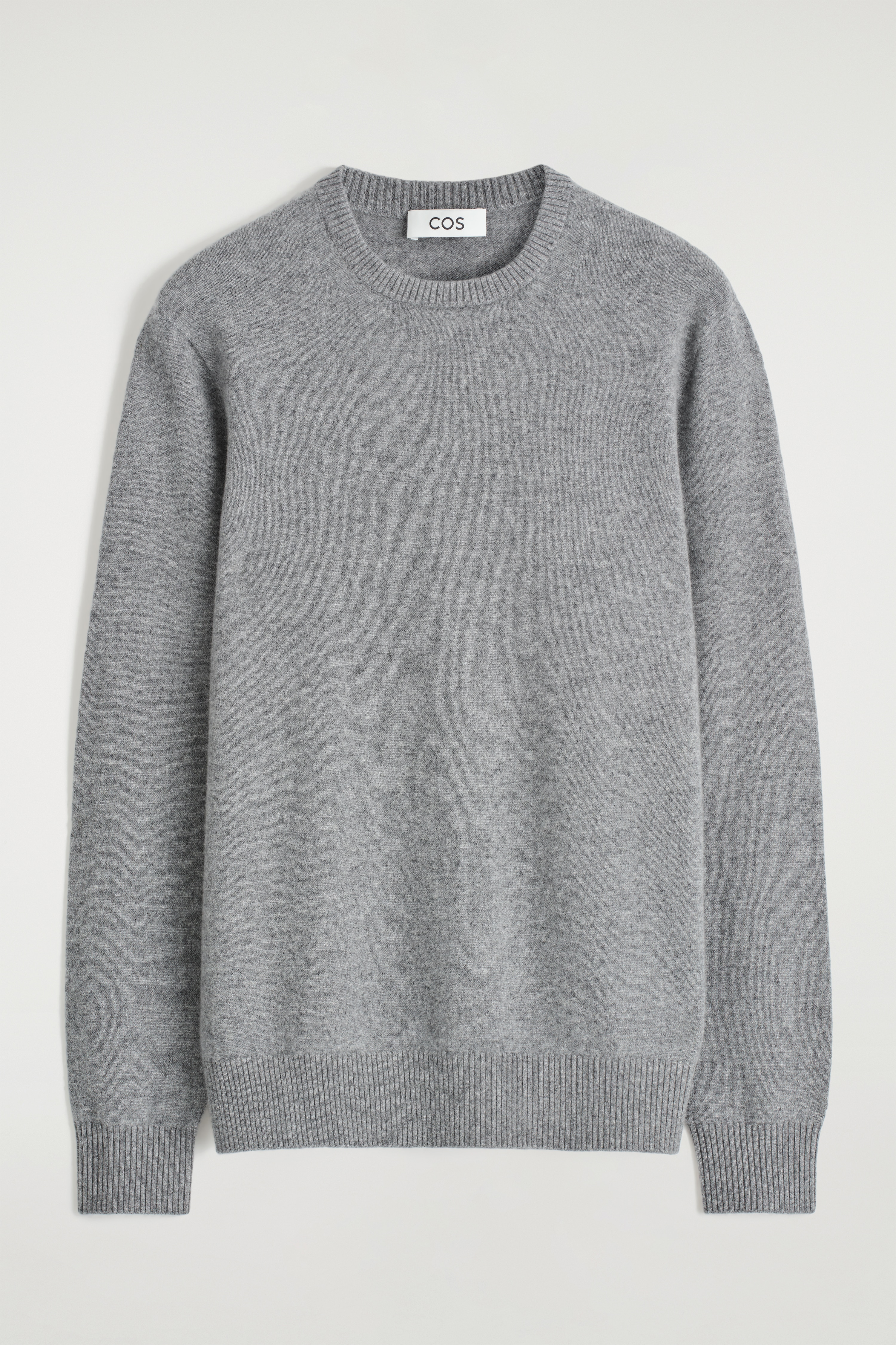 PULL À COL ROND SANS COUTURE EN CACHEMIRE - Gris