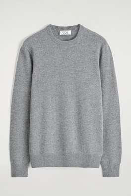 SEAMLESS PURE CASHMERE CREW-NECK SWEATER — GRAY 3