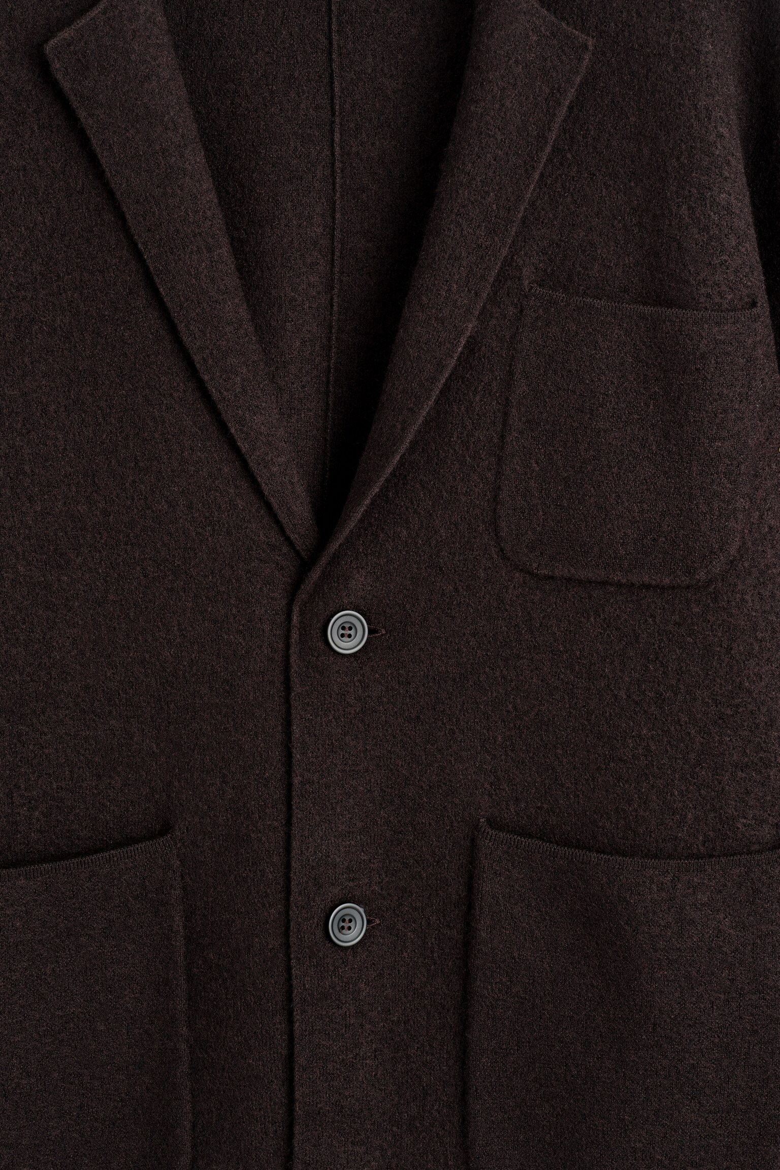 BOILED MERINO WOOL BLAZER - DARK BROWN - 7