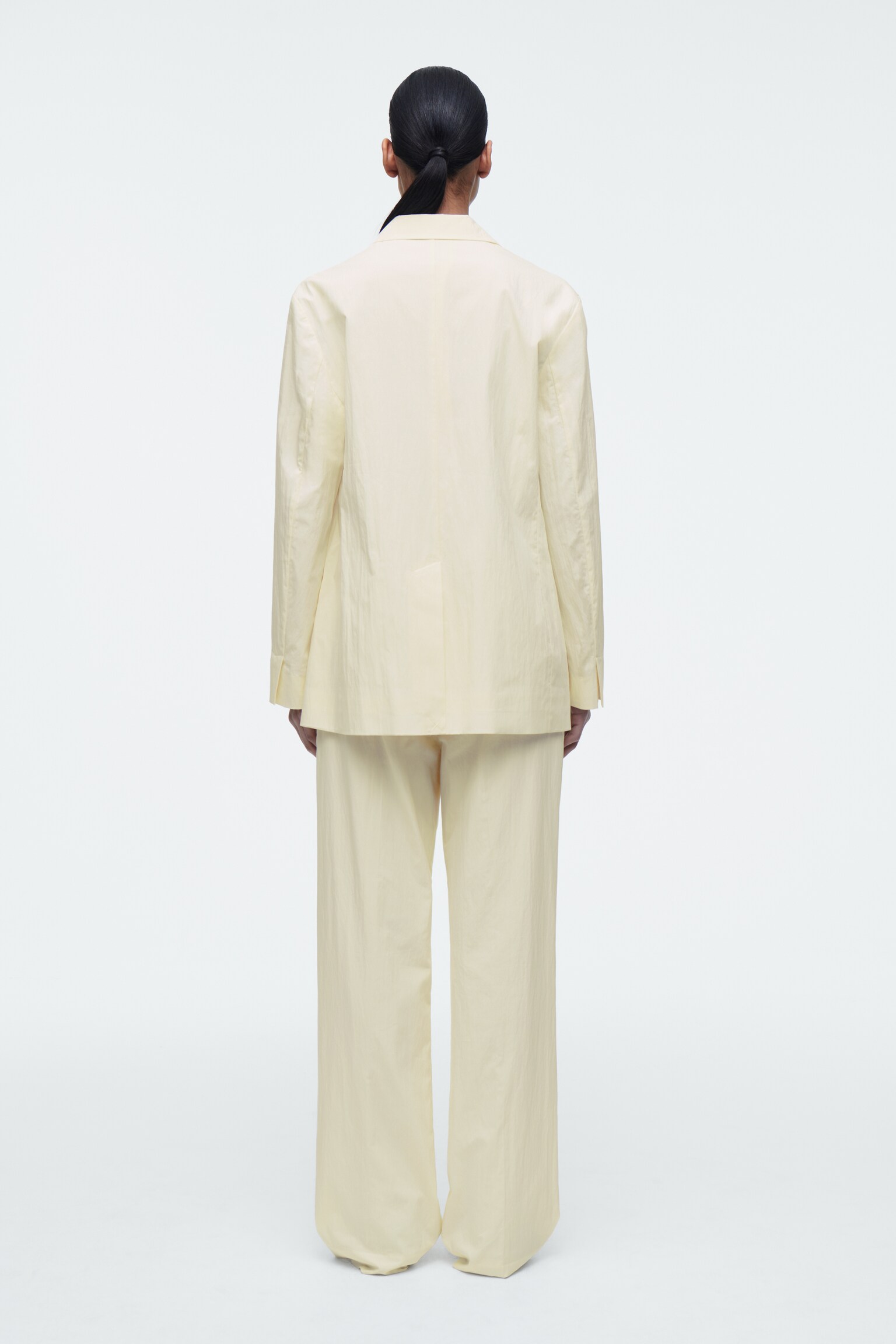 BLAZER DE ALGODÓN CON CINTURÓN - AMARILLO MANTEQUILLA - 3