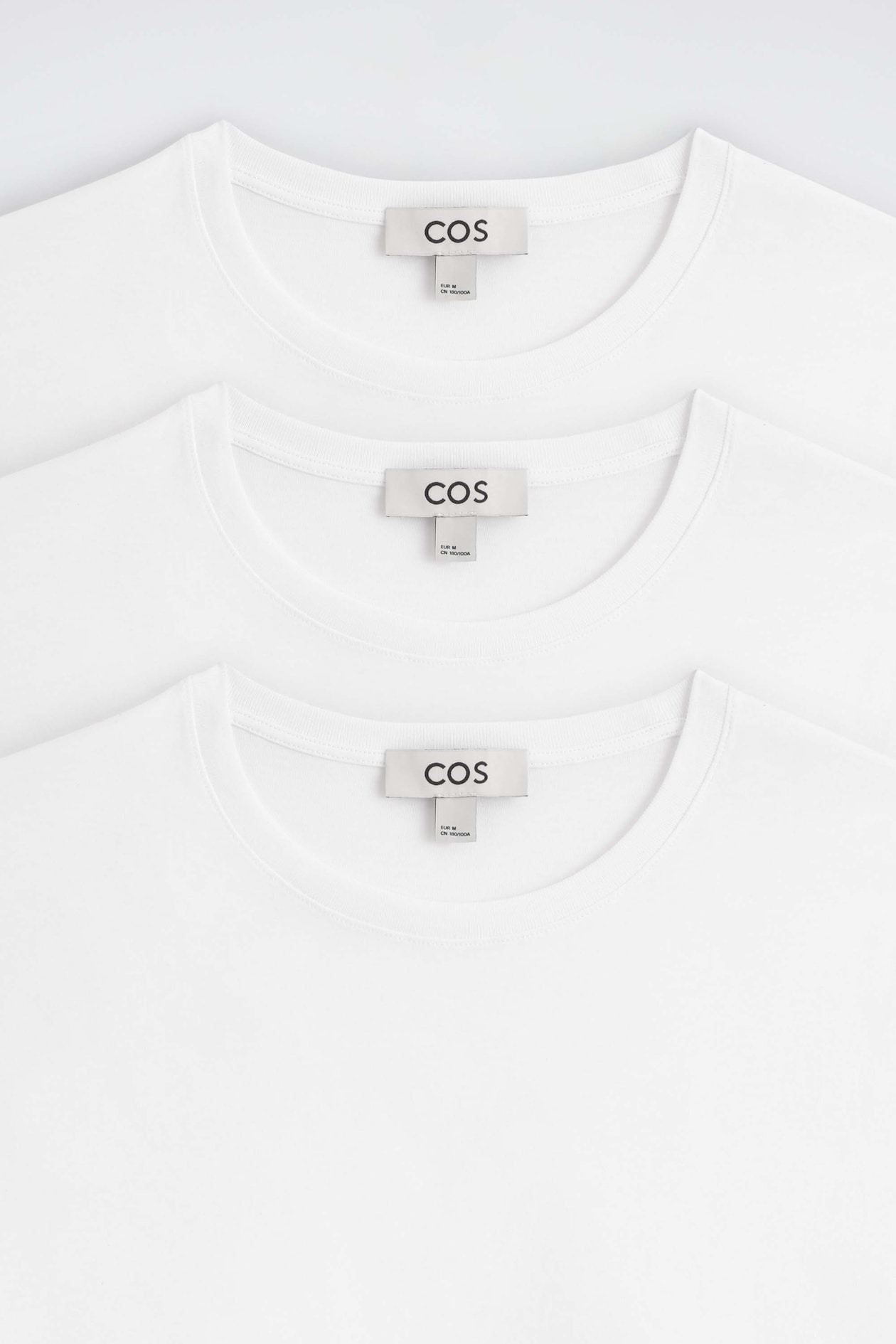 3-PACK COTTON CREW-NECK T-SHIRTS — WHITE