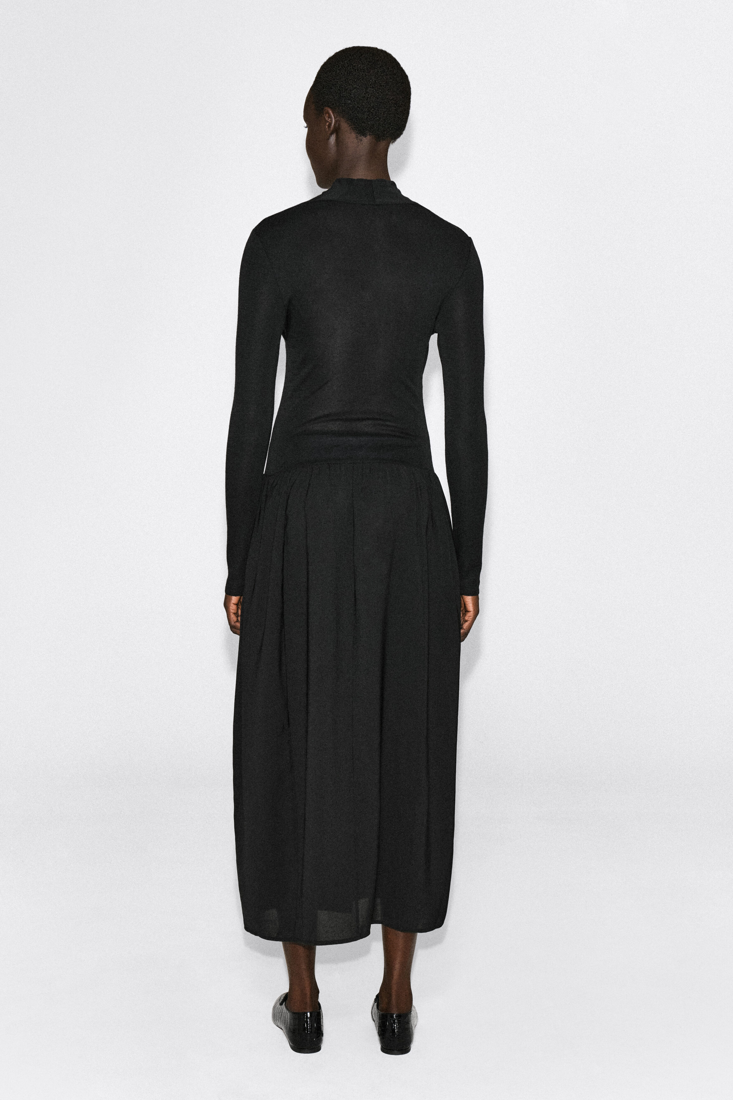 CONTRAST-PANEL WRAP-OVER DRESS thumbnail 4