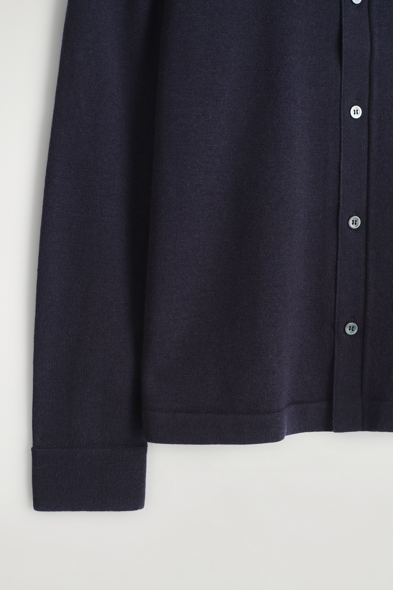 VESTE TRICOTÉE EN LAINE MÉRINOS - BLEU MARINE - 4