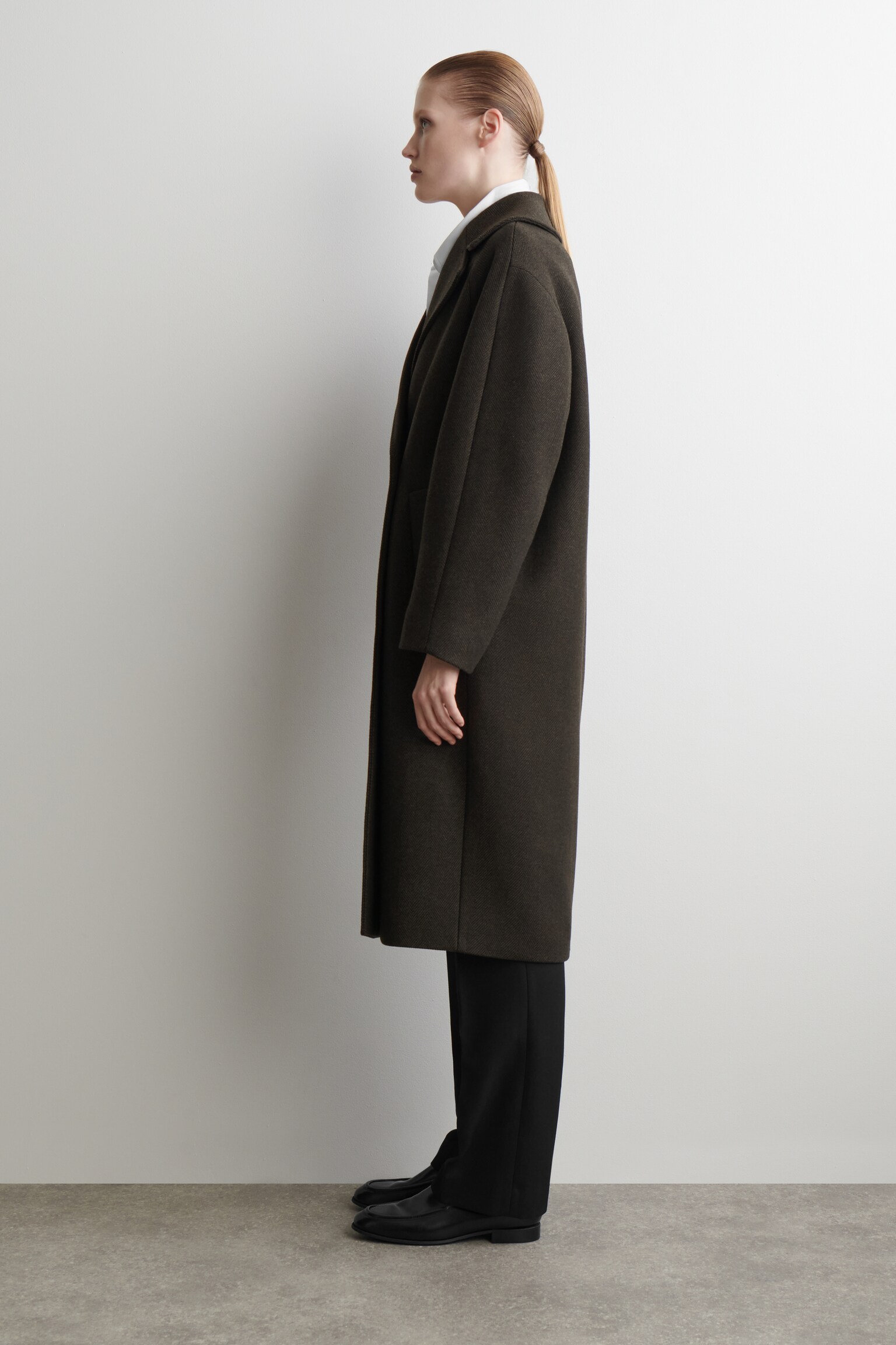 CAPPOTTO DOPPIOPETTO OVERSIZE IN LANA - VERDE SCURO - 3