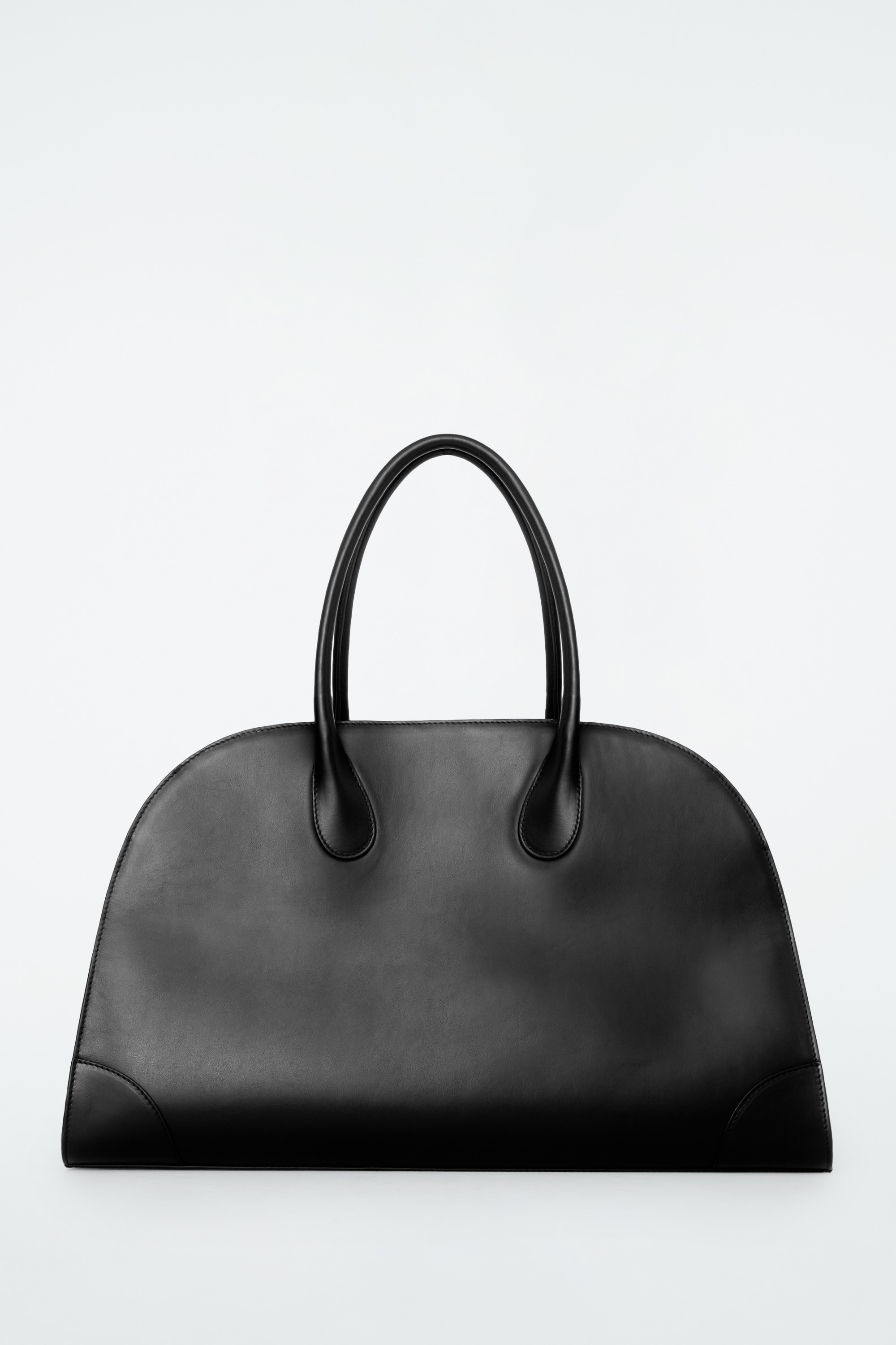 SAC BOWLING STUDIO - CUIR - CUIR NOIR/DAIM BRUN FONCÉ