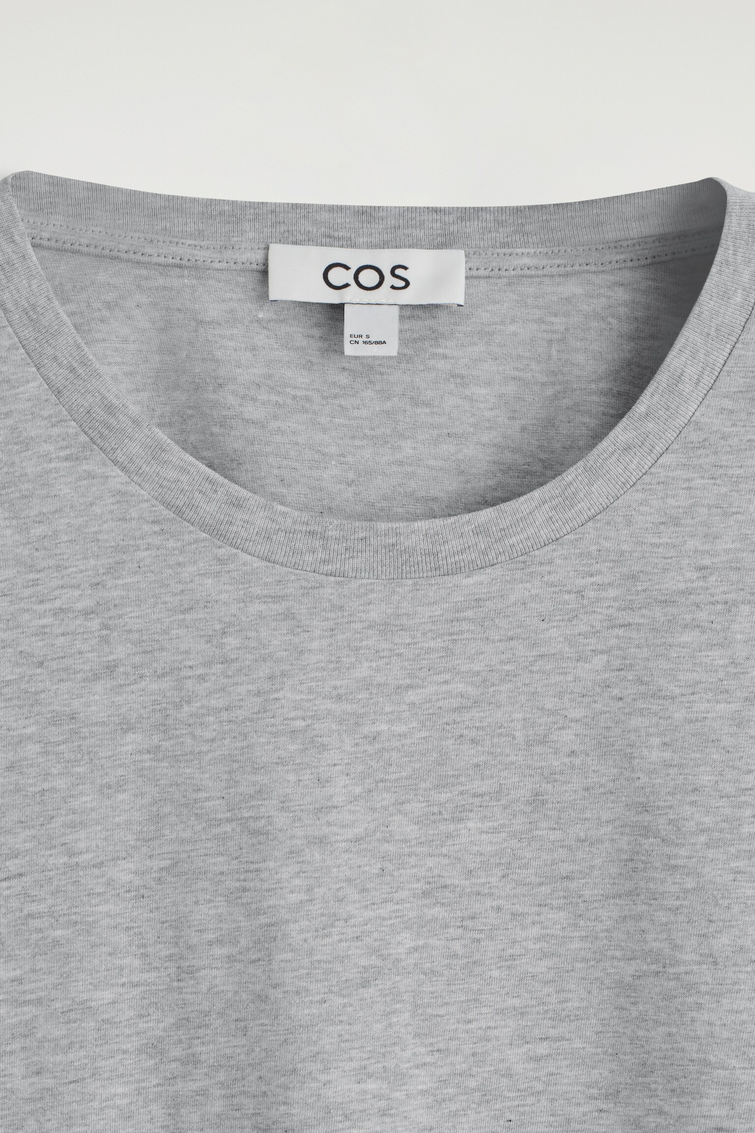T-SHIRT À COL ROND EN COTON - GRIS CLAIR CHINÉ/NOIR/BLEU MARINE/JAUNE PÂLE/BLEU CIEL/BLANC / RAYURES/KAKI FONCÉ/BLANC/GRIS CHINÉ - 4