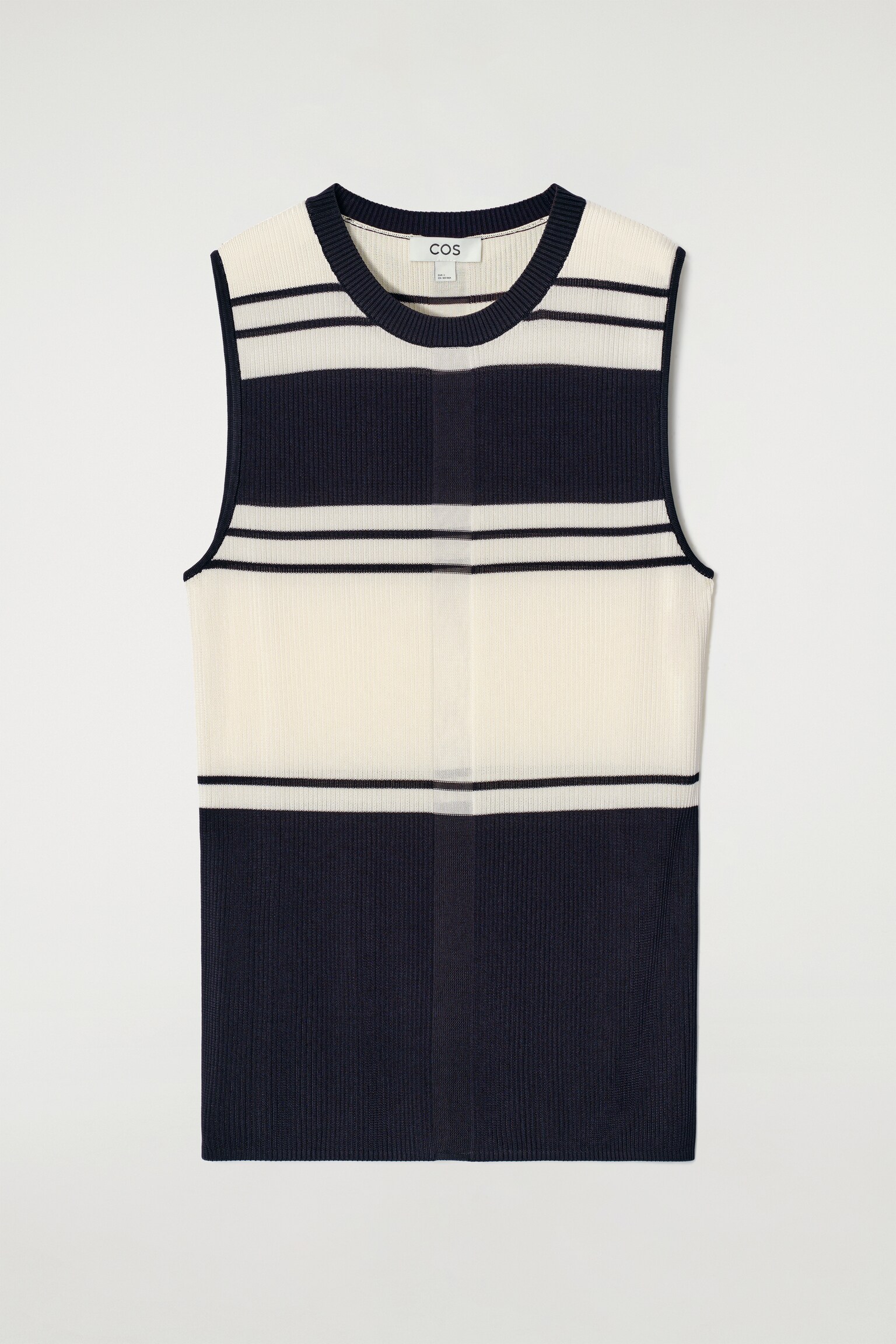 RIBBED-KNIT TANK TOP - NAVY / IVORY / STRIPED/ECRU/ORANGE - 4