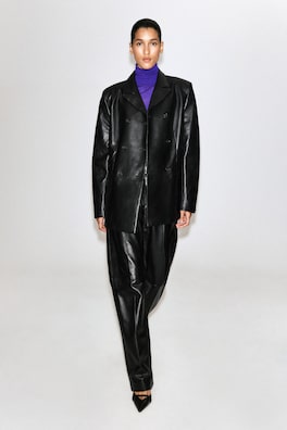 LEATHER STRAIGHT-LEG PANTS — BLACK 2