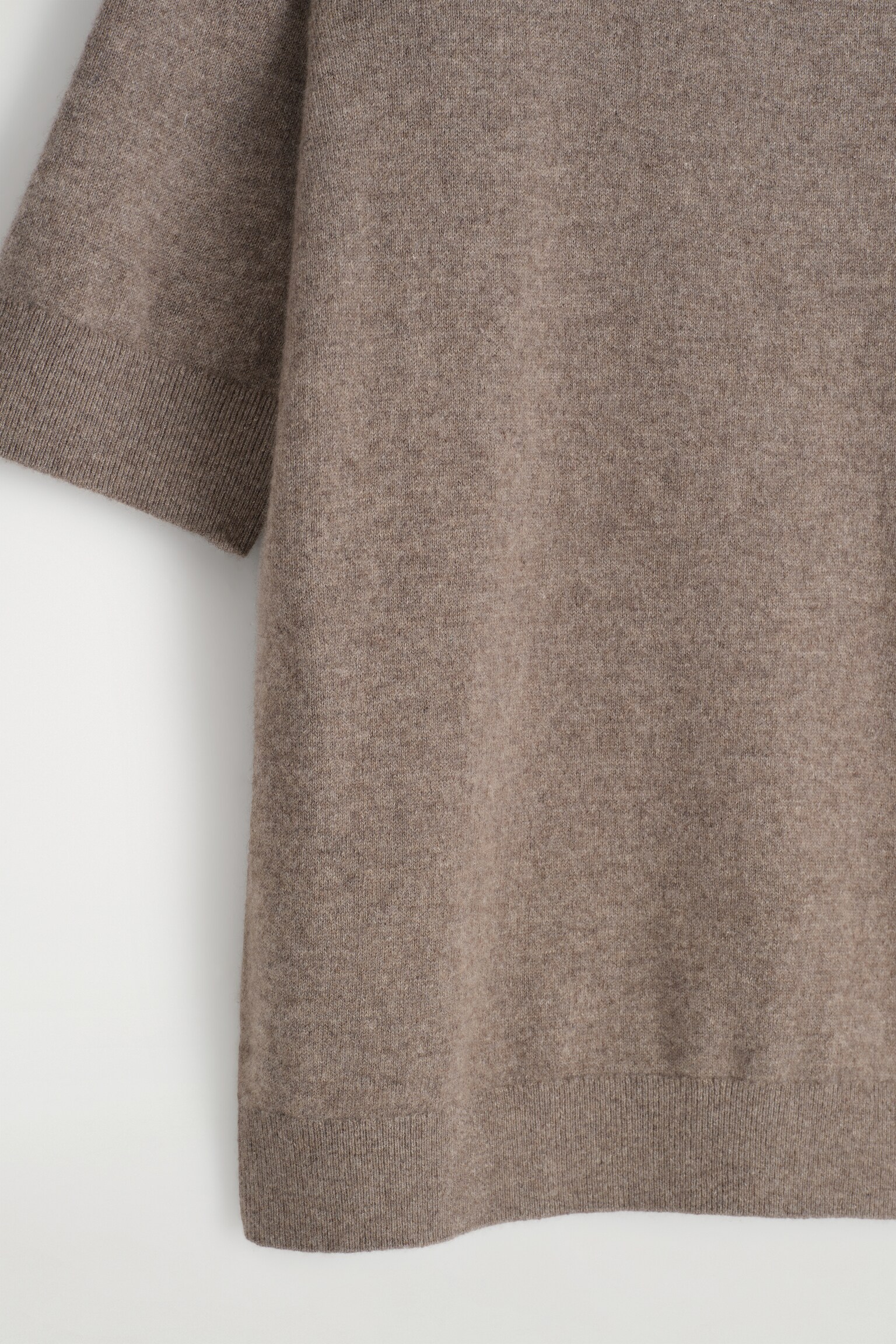 T-SHIRT À COL MONTANT EN CACHEMIRE - TAUPE/IVOIRE - 8