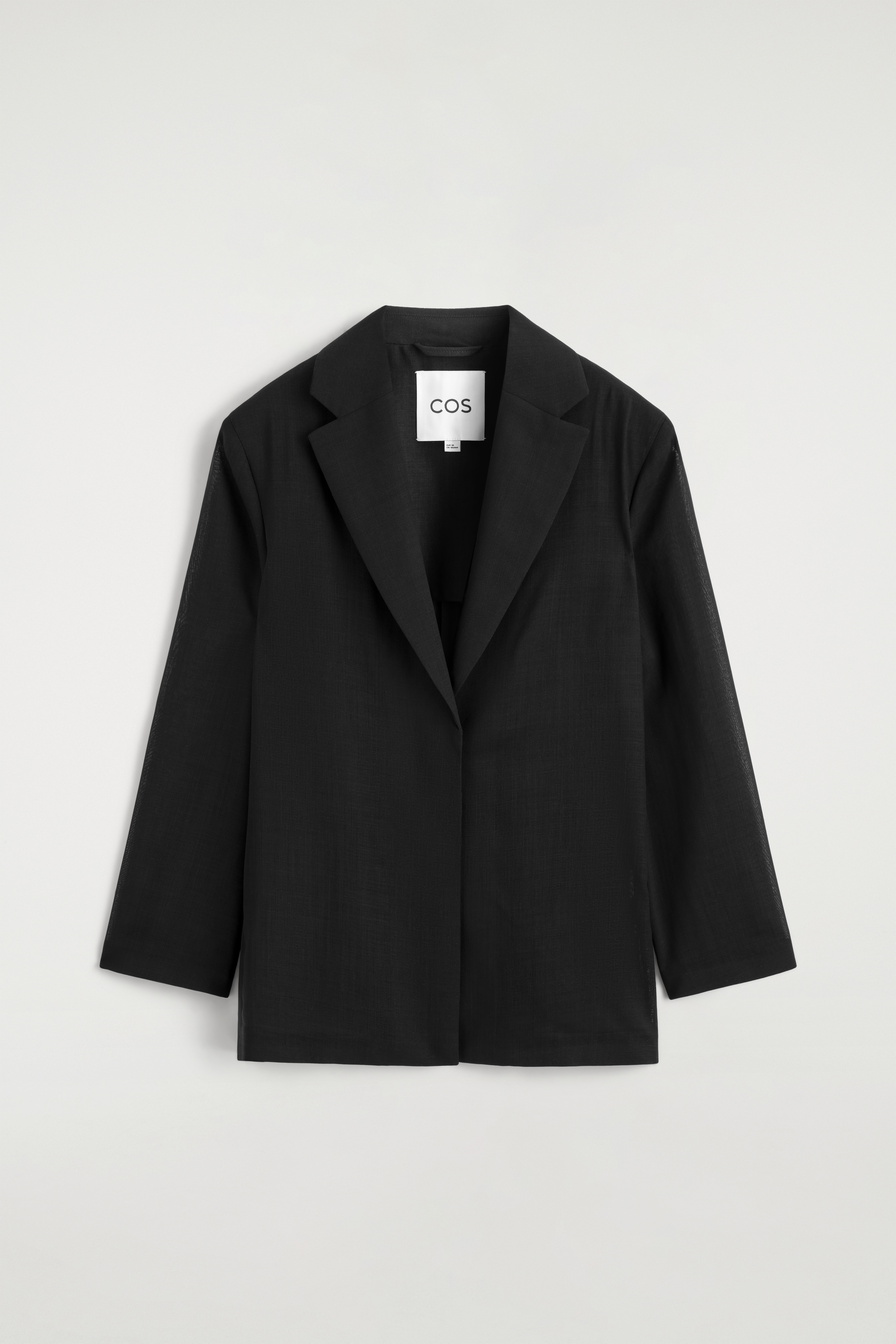 FLIESSENDER BLAZER AUS WOLL-VOILE - SCHWARZ