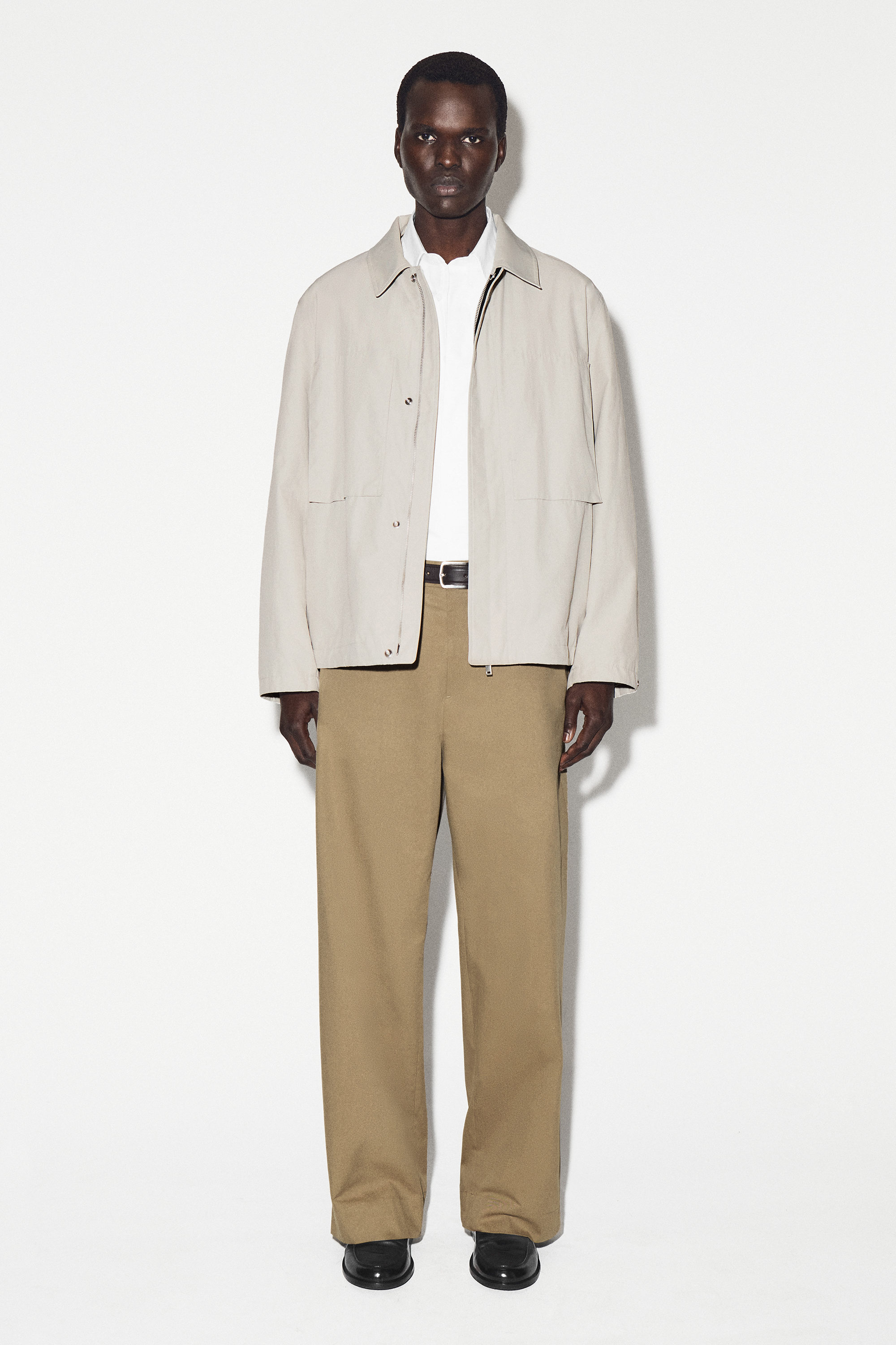 COTTON WIDE-LEG CHINOS - BEIGE | COS