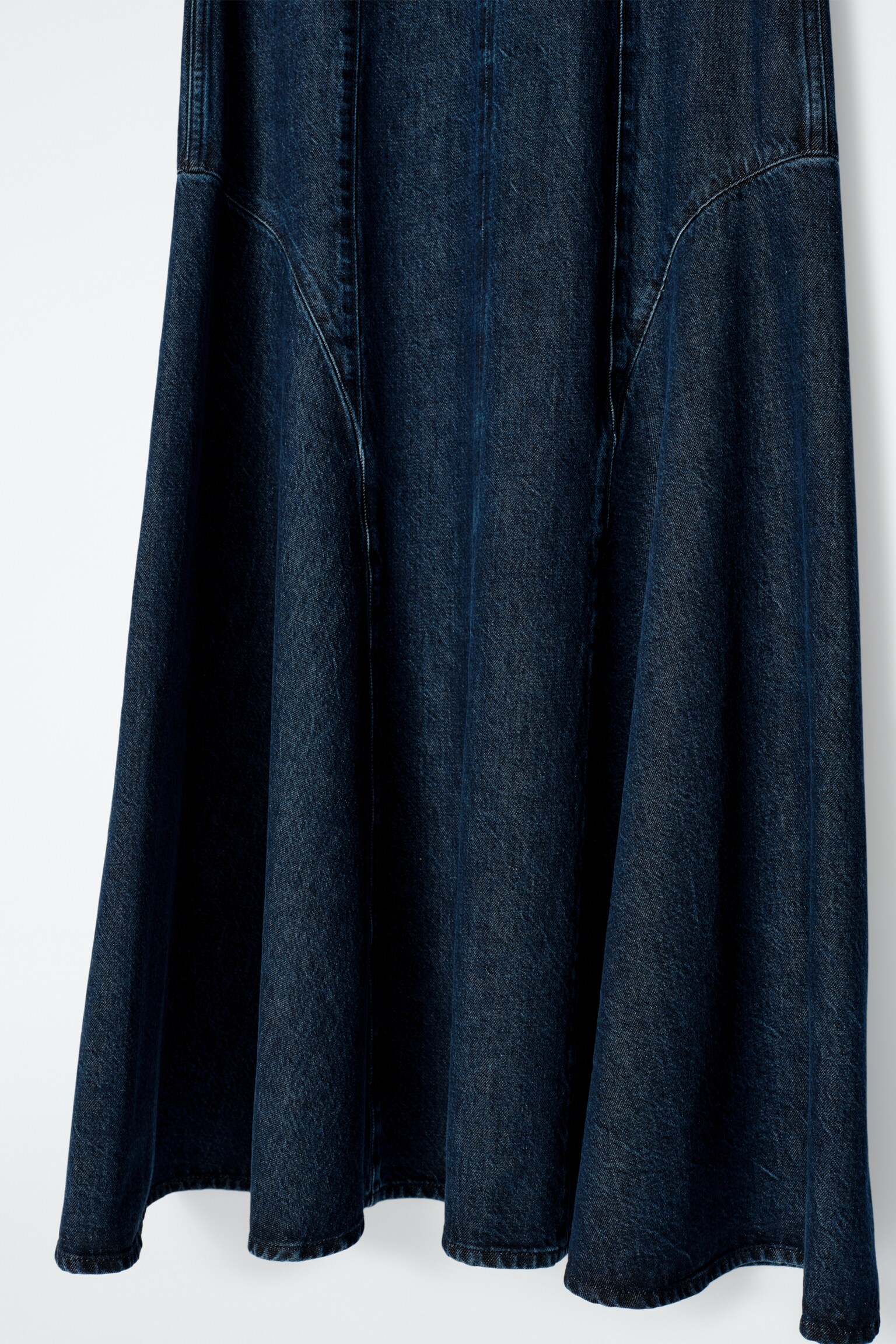 ABITO MIDI IN DENIM A VITA BASSA - BLU - 3