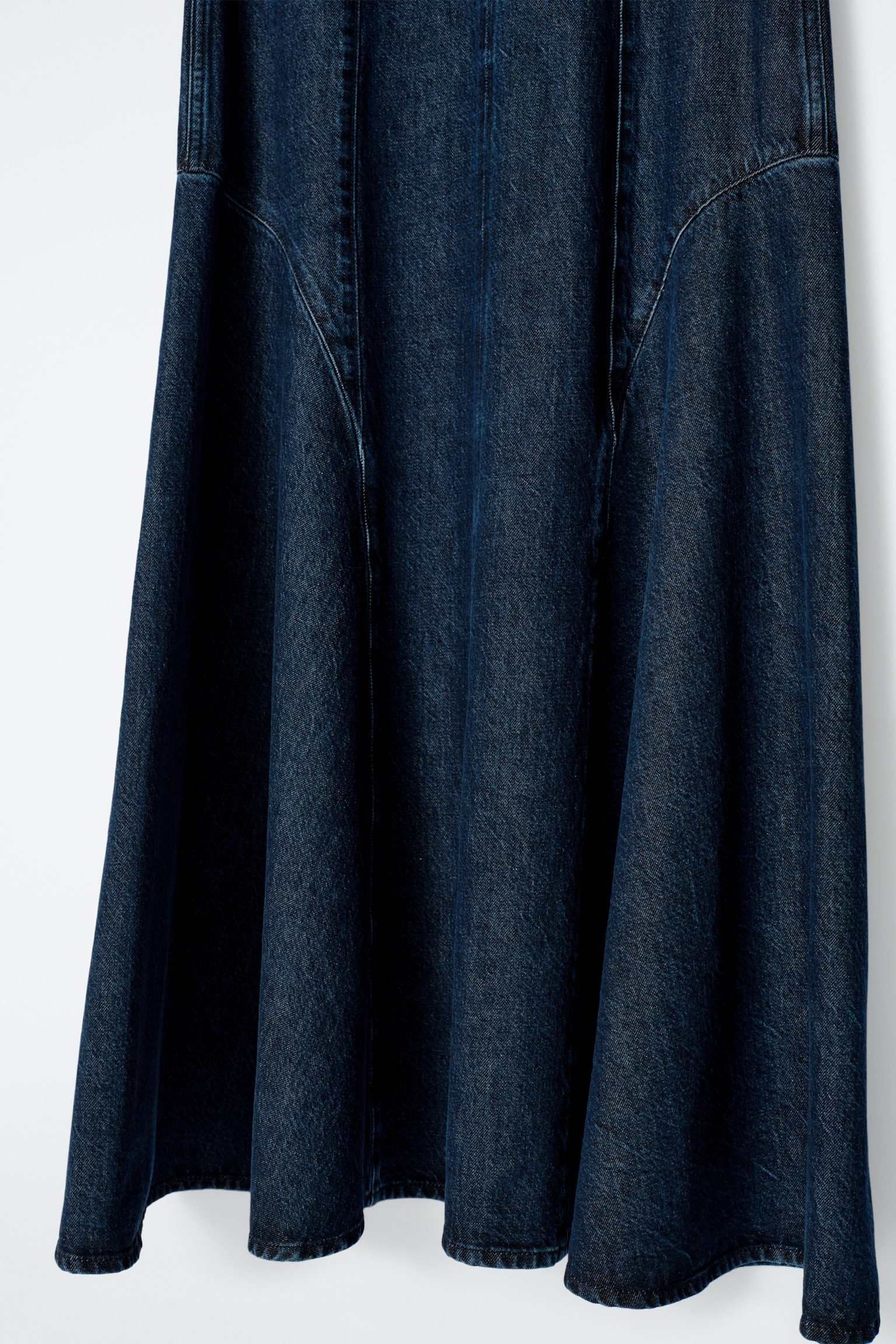 ROBE MIDI À TAILLE BASSE EN DENIM - BLEU - 4