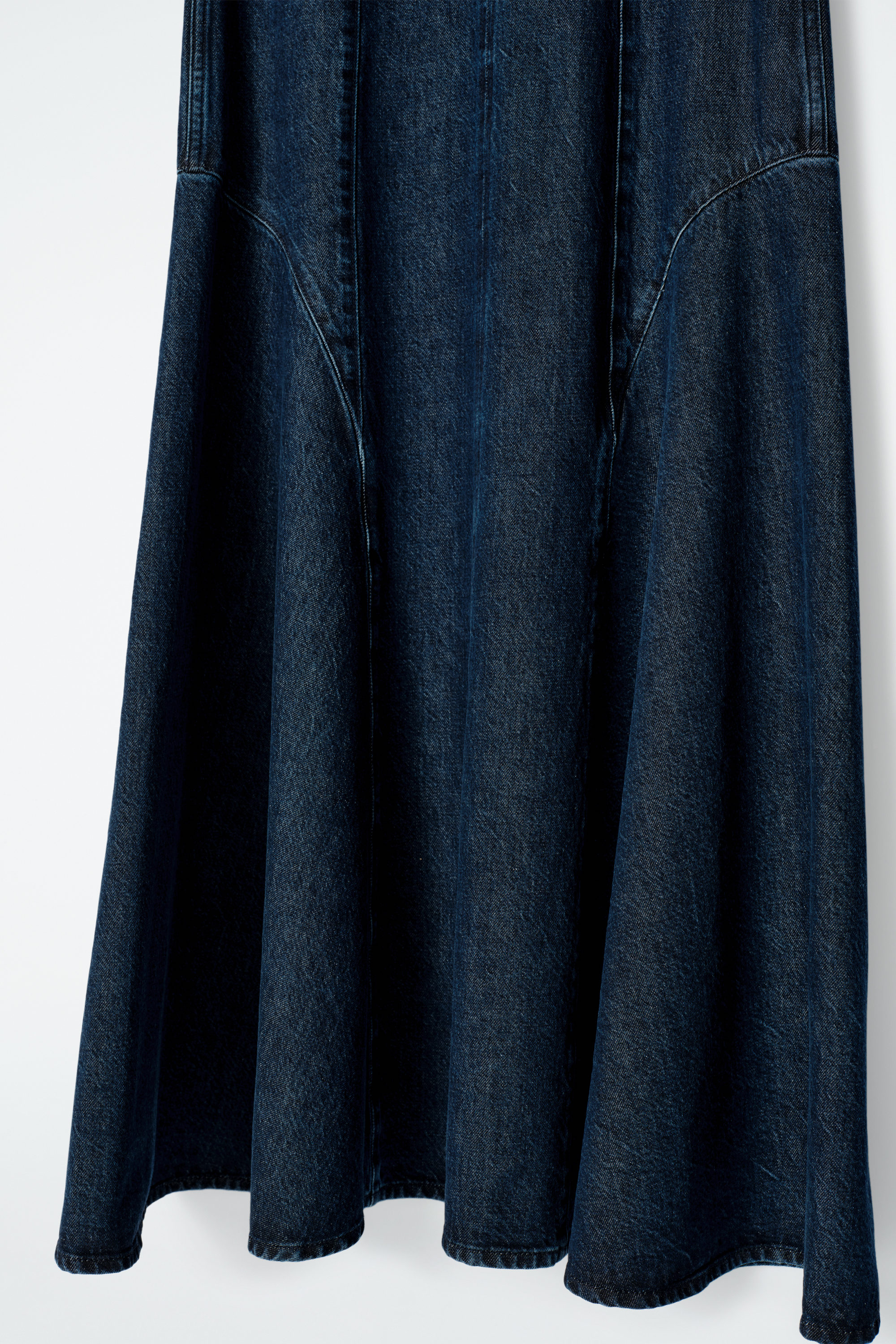 DROPPED-WAIST DENIM MIDI DRESS - BLUE | COS US