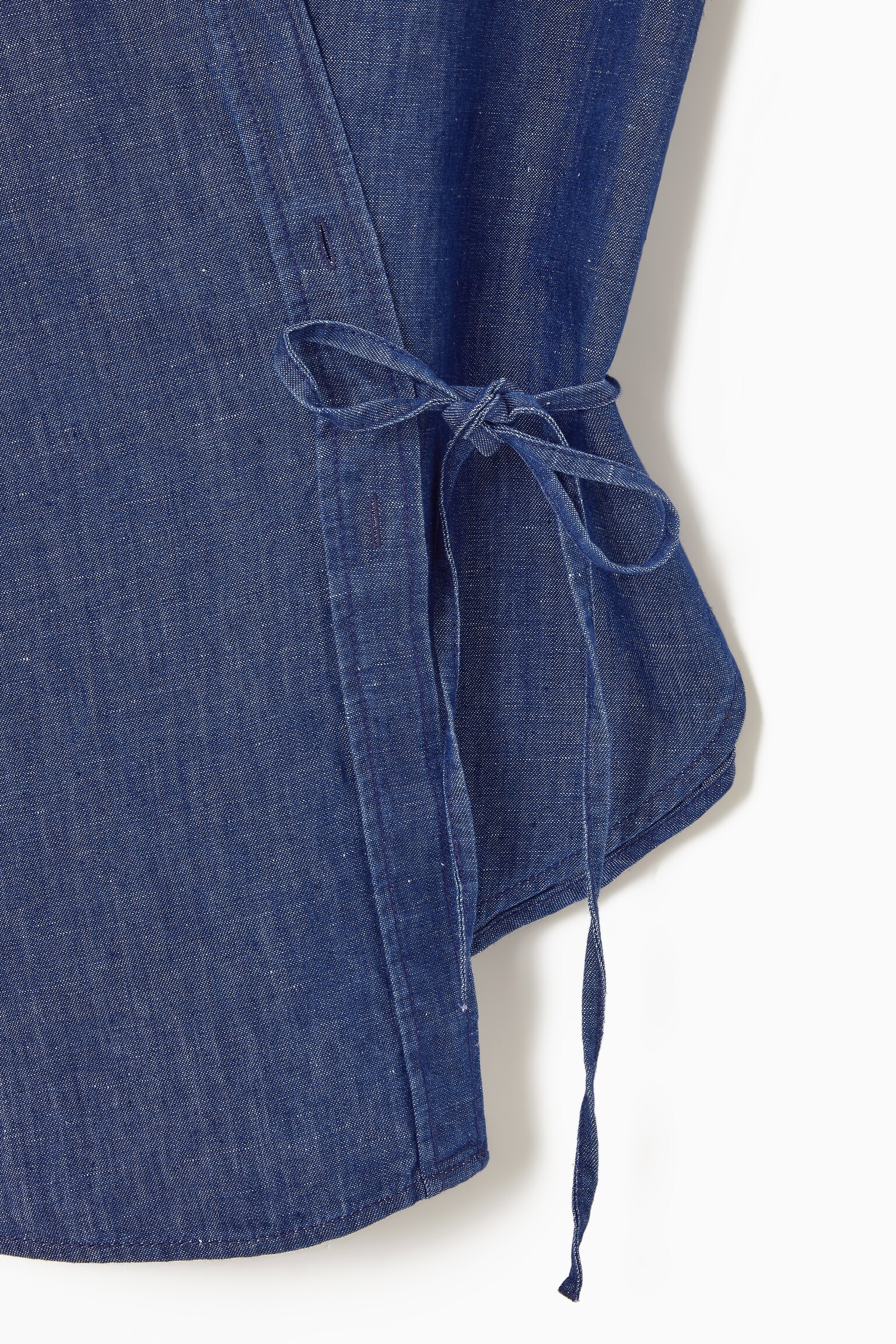 REGULAR DENIM WRAP SHIRT - BLUE - 3