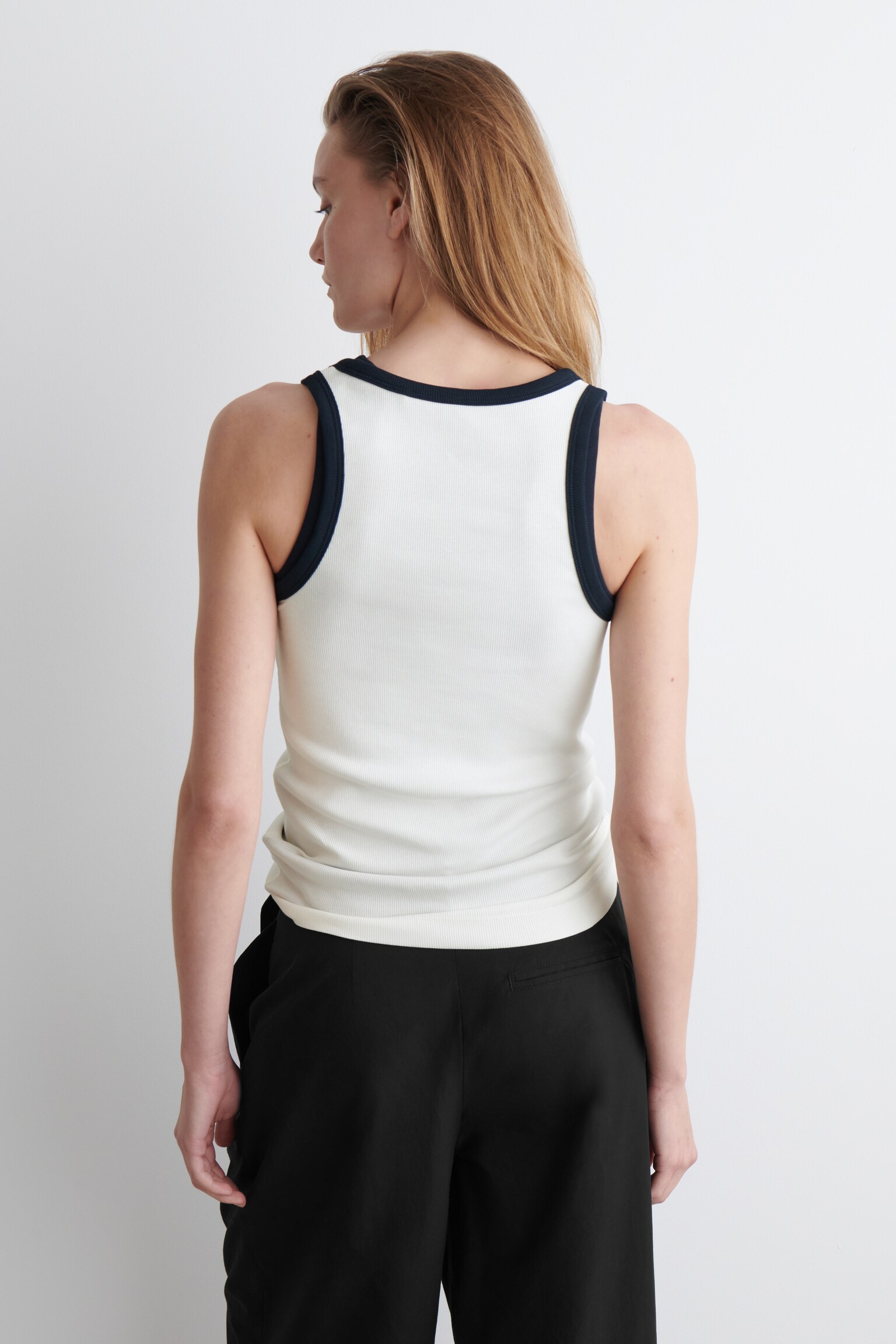 RIBBED TANK TOP - WHITE / NAVY/WHITE/black/RED / WHITE / STRIPED/MOLE MÉLANGE - 4