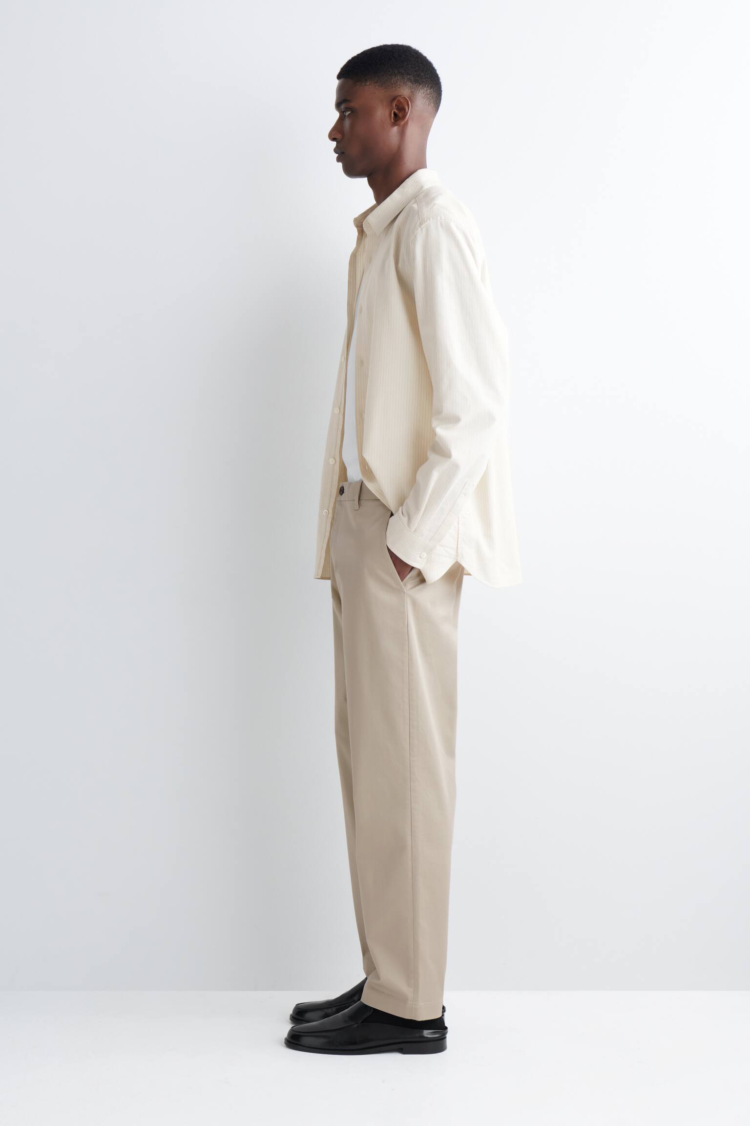 PANTALON CHINO SLIM DROIT EN COTON - BEIGE/BRUN - 5