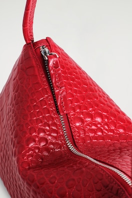 MINI PAVILION SHOULDER BAG - CROC-EFFECT LEATHER — RED / CROC EFFECT 3