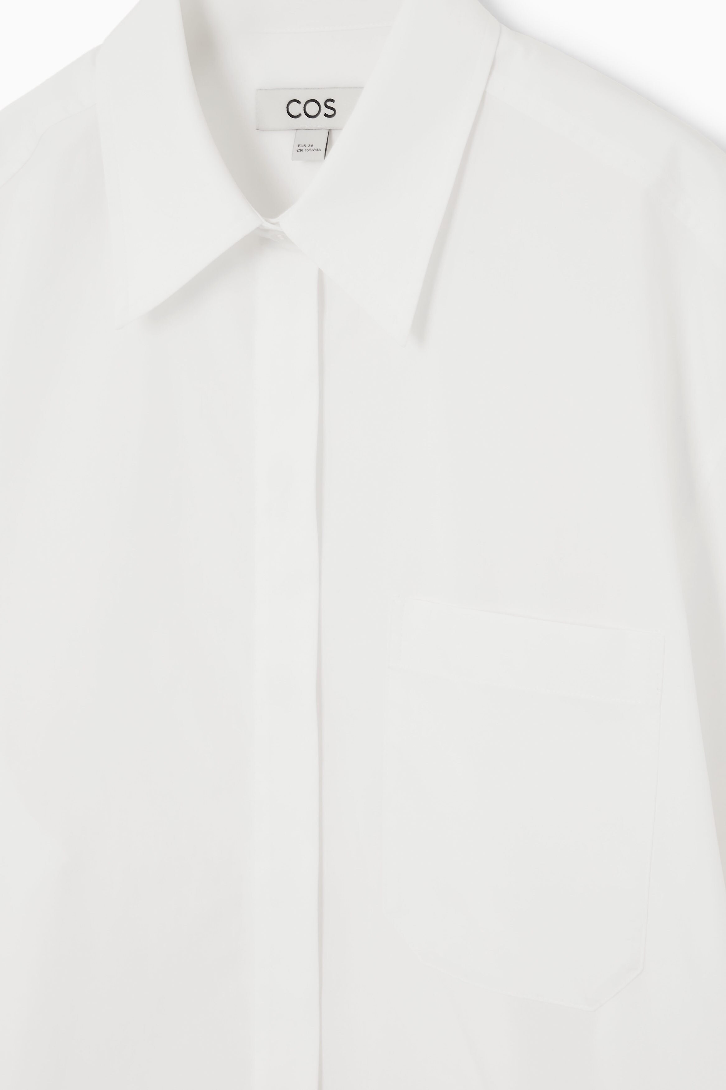 OVERSIZED POPLIN MINI SHIRT DRESS - WHITE | COS
