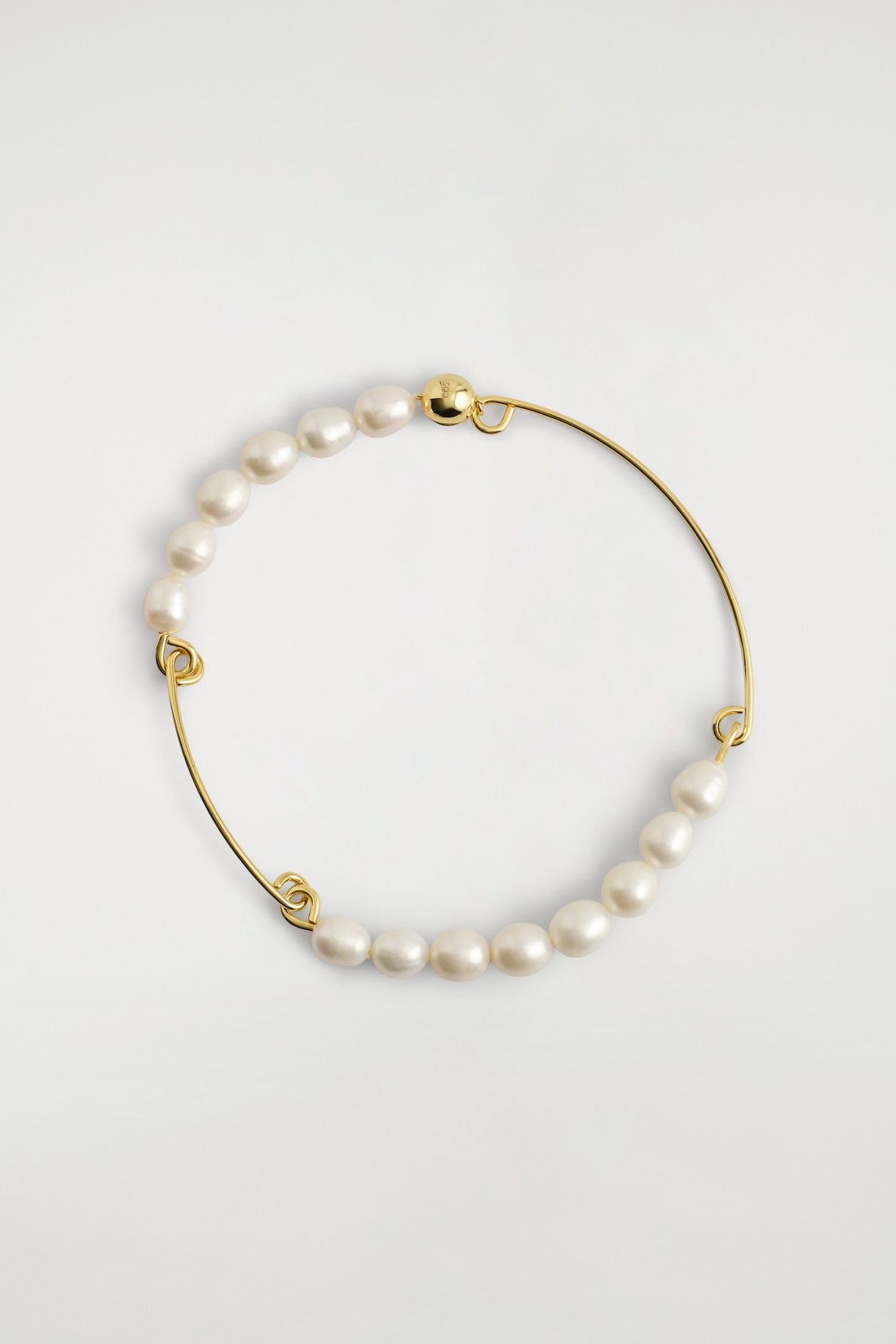 FRESHWATER PEARL CUFF NECKLACE — GOLD