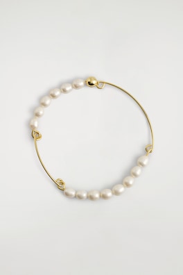 FRESHWATER PEARL CUFF NECKLACE — GOLD 4