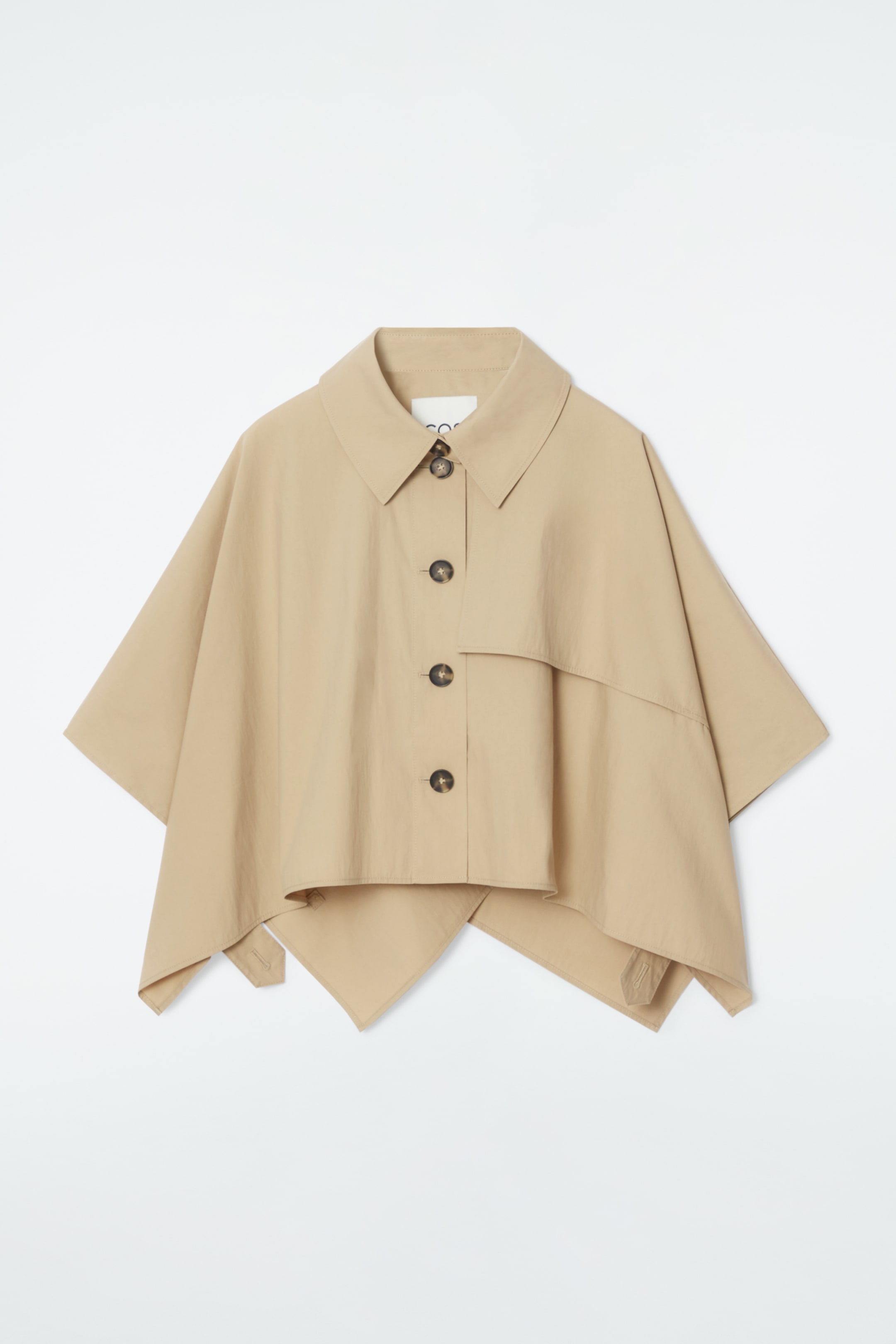 Grotere afbeelding bekijken: CROPPED TRENCH COAT CAPE - LIGHT BEIGE - DAMES | H&M NL 1
