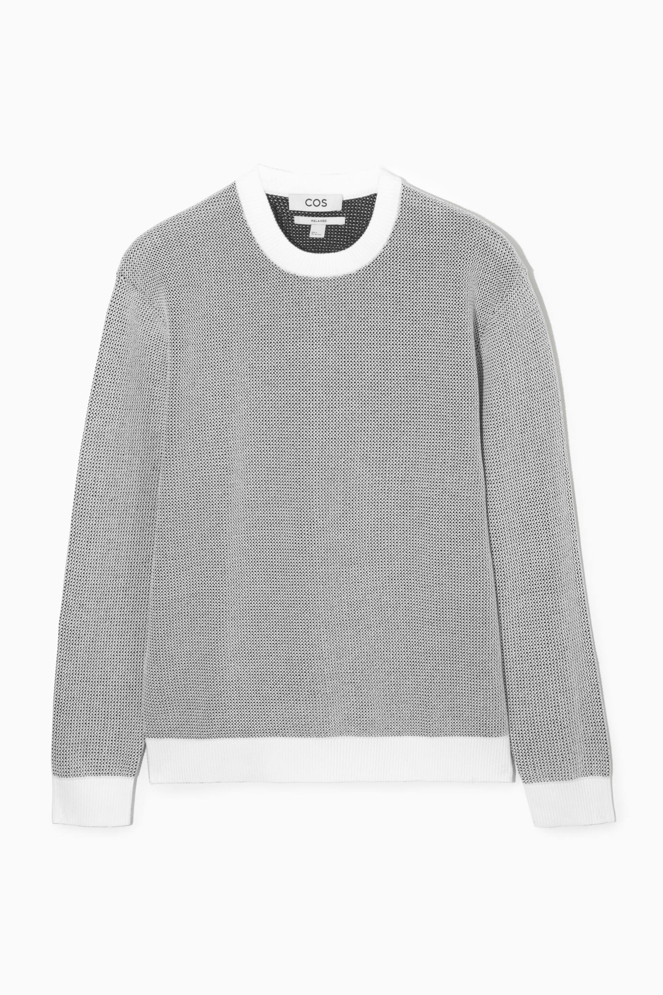 Grotere afbeelding bekijken: DOUBLE-FACED COTTON-MESH JUMPER - GREY - HEREN | H&M NL 1