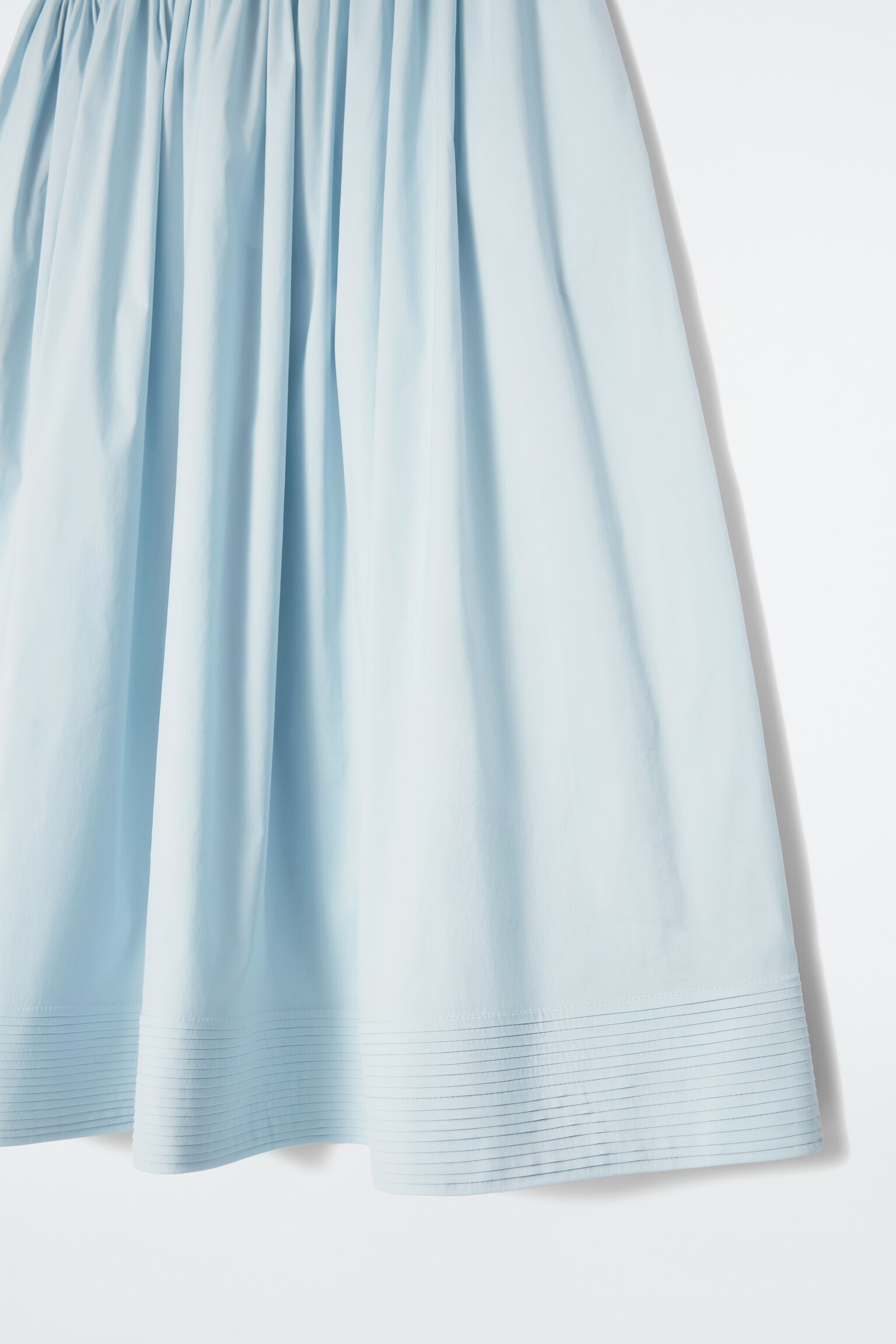 SMOCKED A-LINE MIDI SKIRT - LIGHT BLUE - 2