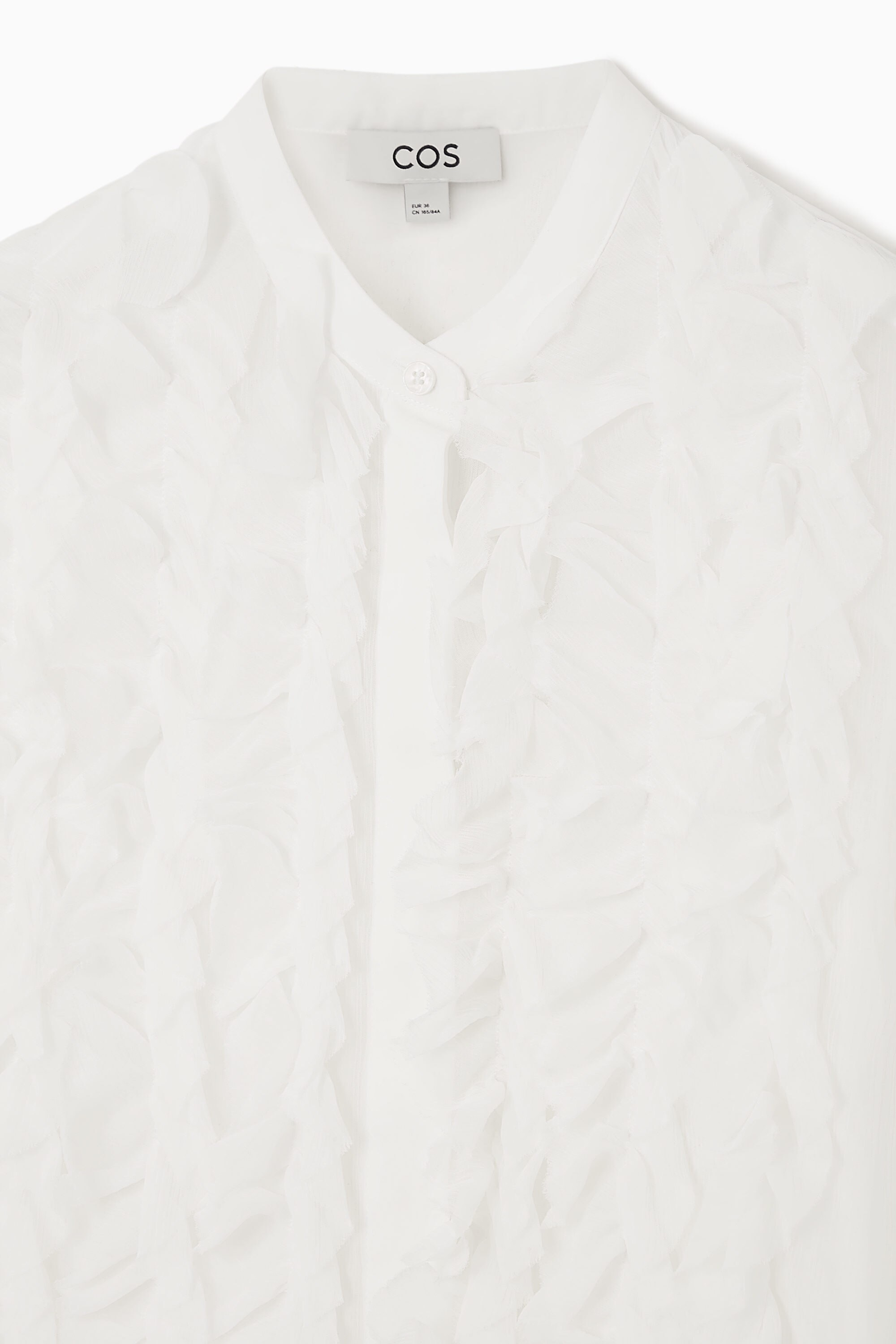 SHEER RUFFLE-DETAIL BLOUSE - WHITE | COS