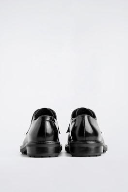 LEATHER OXFORD SHOES — BLACK 1
