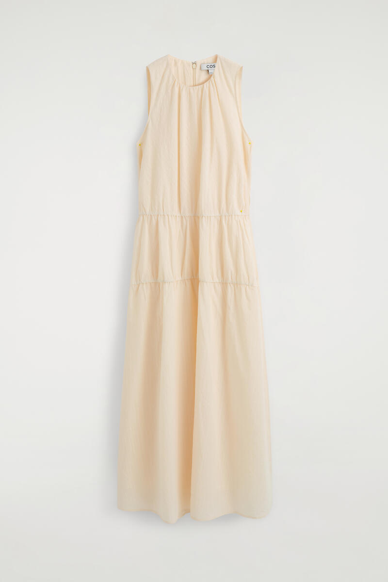 Gathered Tiered Cotton Maxi Dress