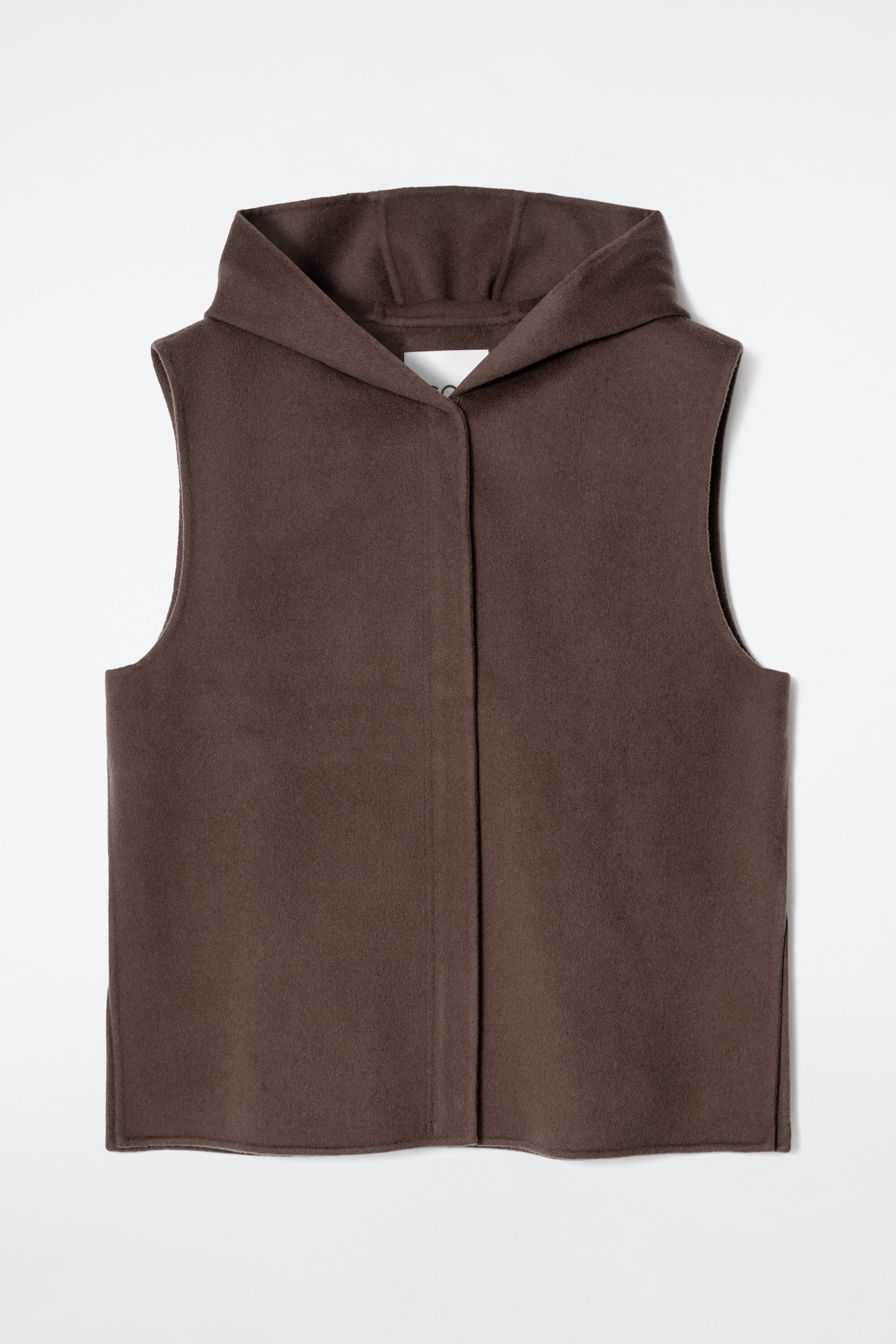 DOUBLE-FACED HYBRID HOODED VEST - BROWN | COS