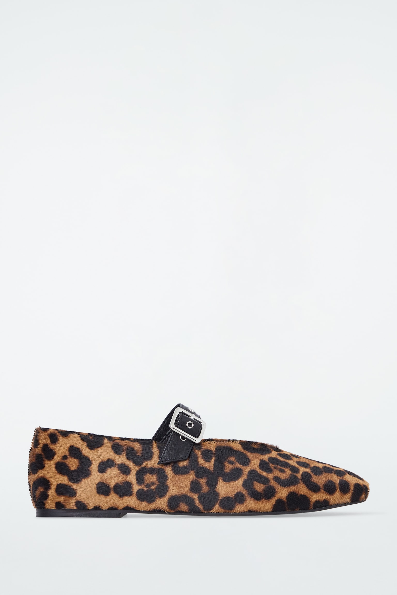 LEOPARD-PRINT PONY HAIR BALLET FLATS - LEOPARD