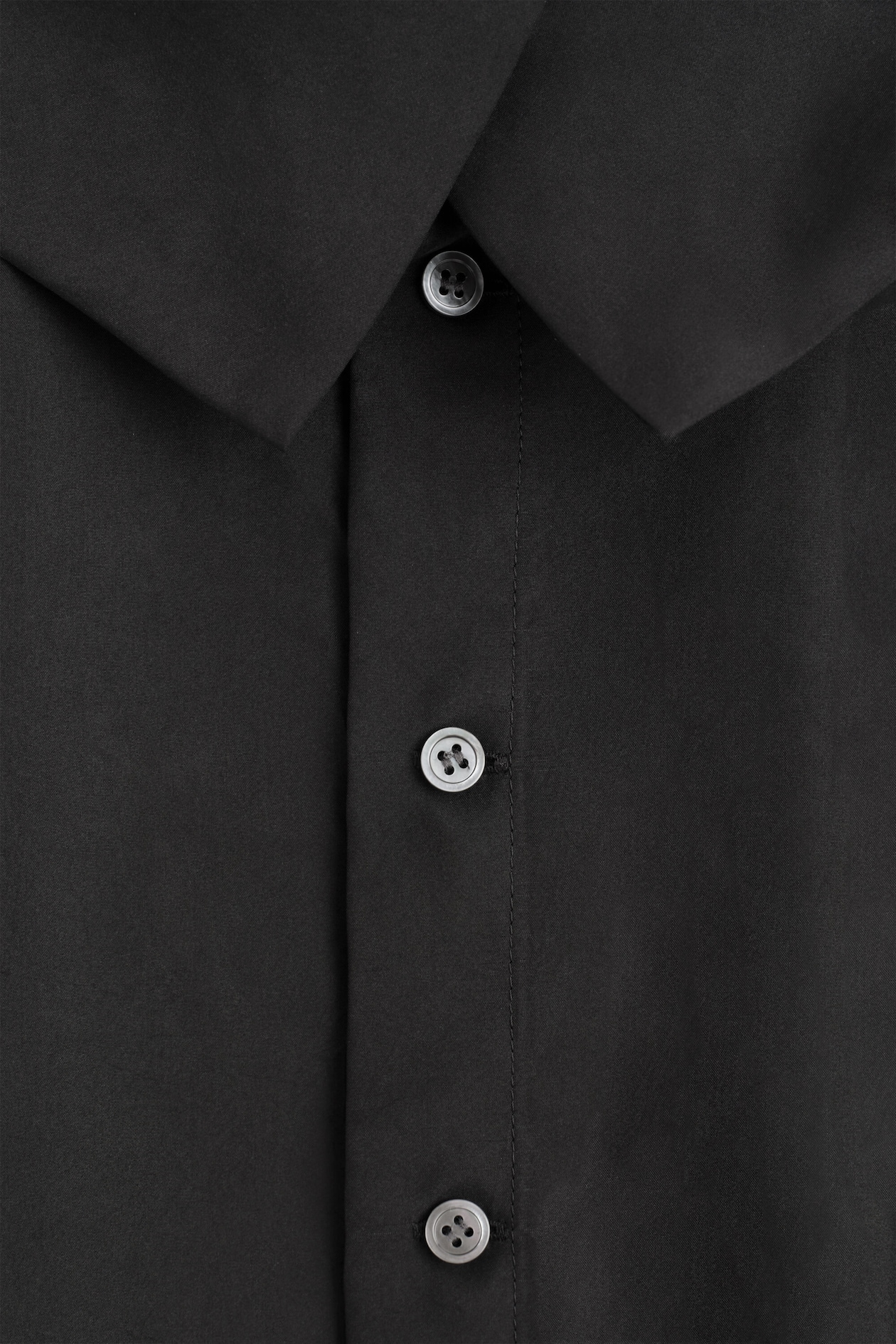 WASHED-SILK MOCK-NECK TOP — BLACK