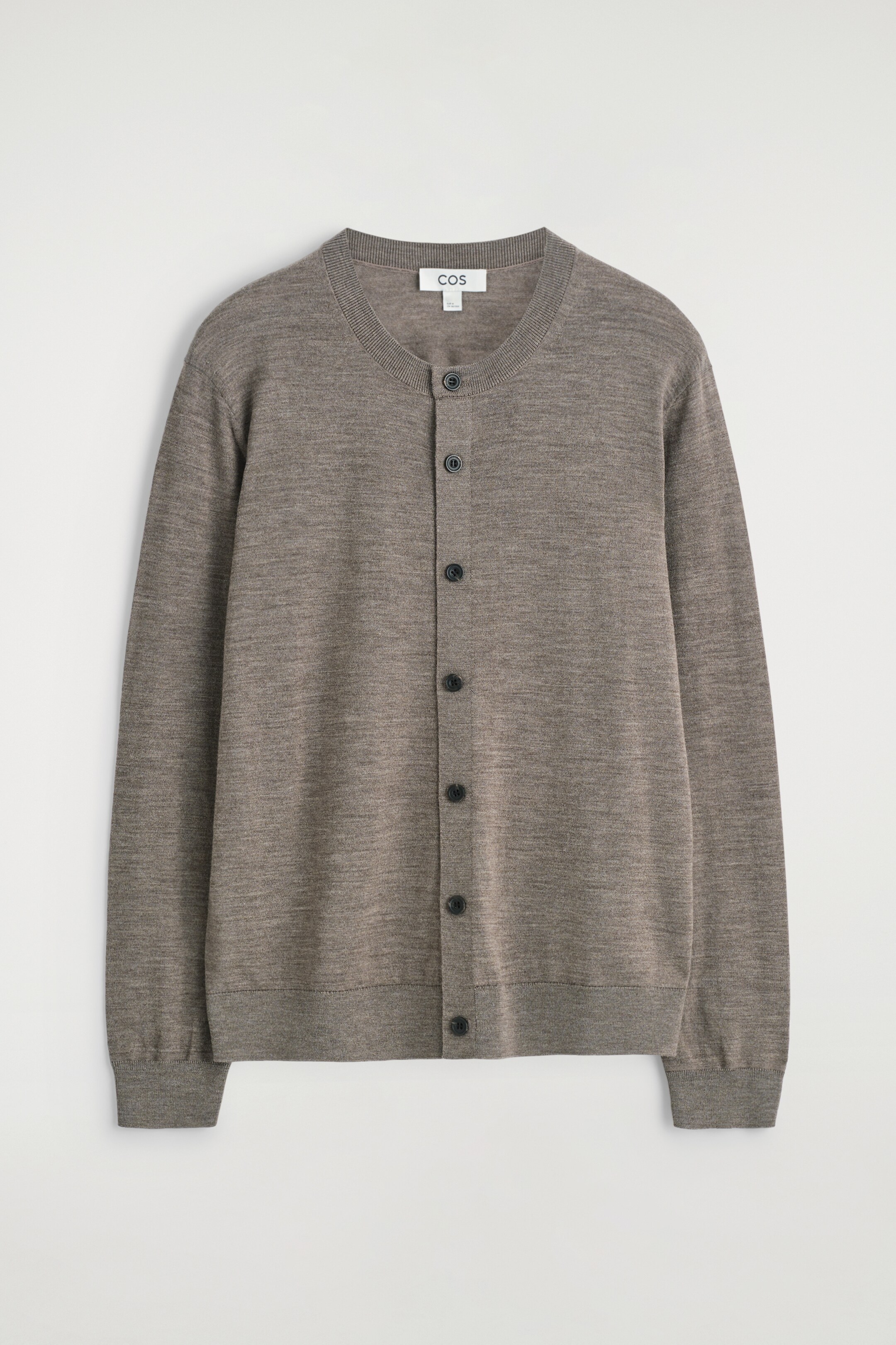 Se større billede: CARDIGAN I MERINOULD MED CREWNECK - MELERET GRÅ - HERRE | H&M DK 6