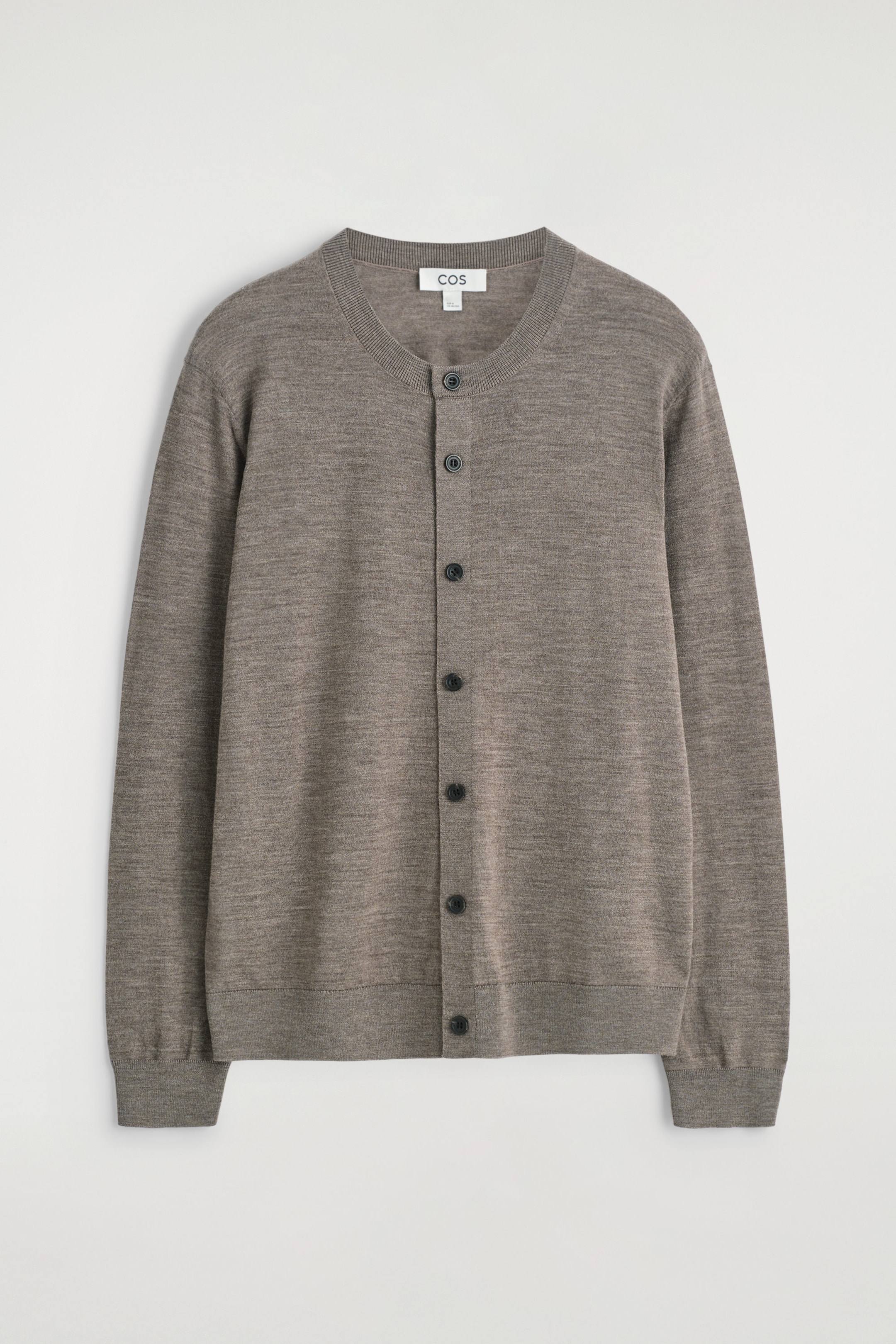 MERINO WOOL CREW-NECK CARDIGAN
