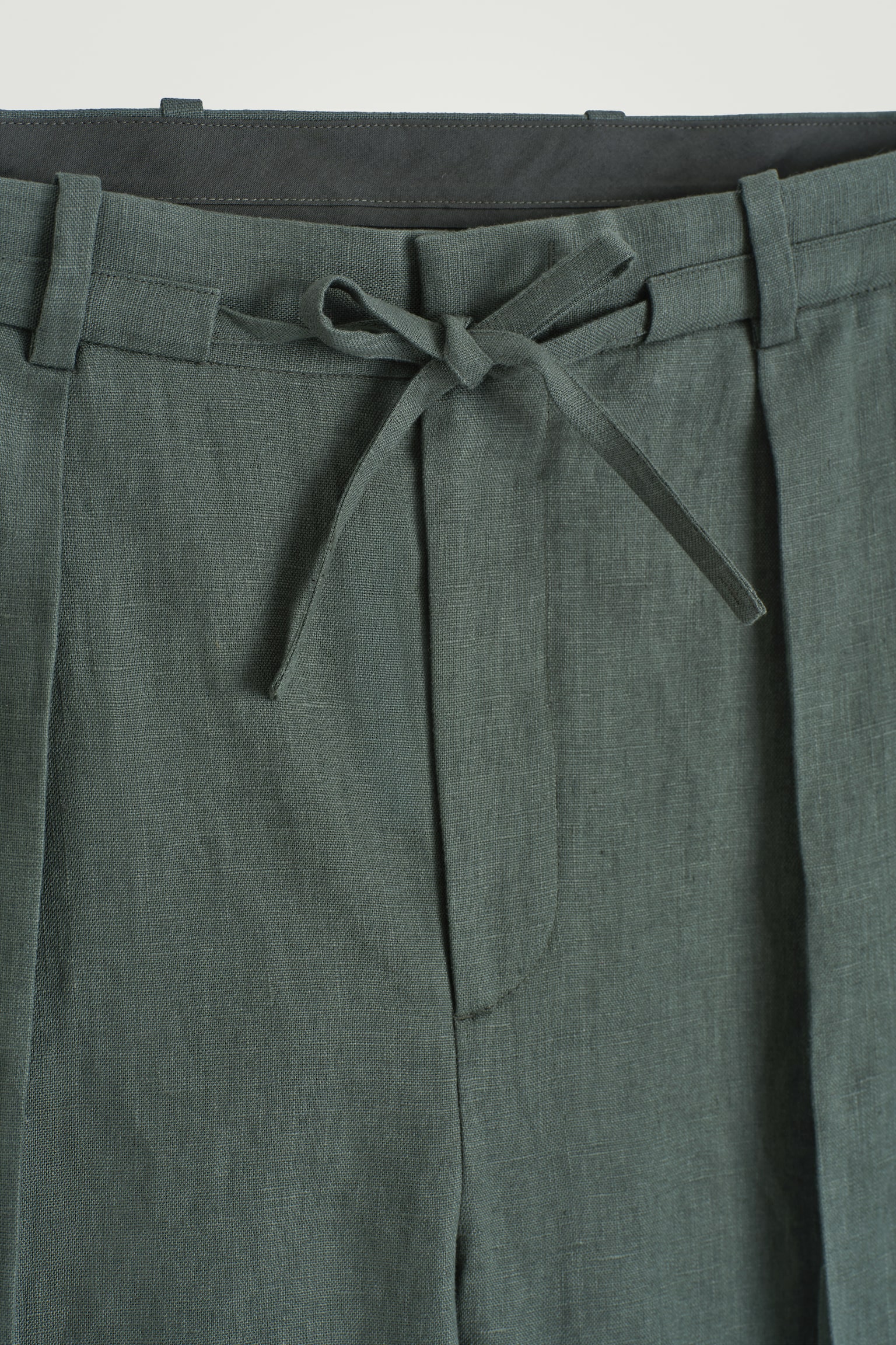 SHORT DE COSTUME TAILLE AJUSTABLE EN LIN - VERT FONCÉ/BLEU MARINE/BEIGE / NON TEINT - 4