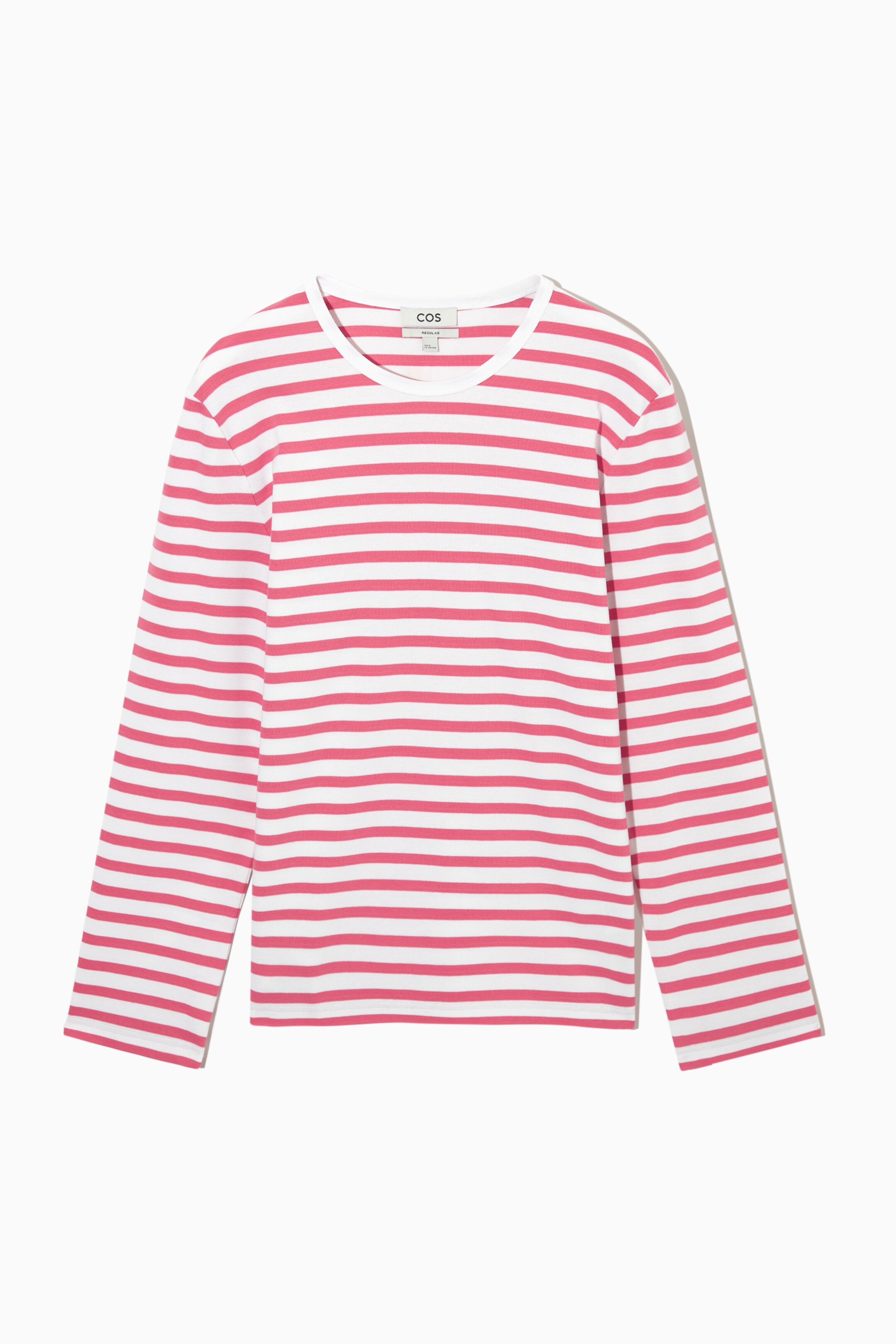 Grotere afbeelding bekijken: REGULAR-FIT LONG-SLEEVED STRIPED T-SHIRT - PINK / WHITE - HEREN | H&M NL 1
