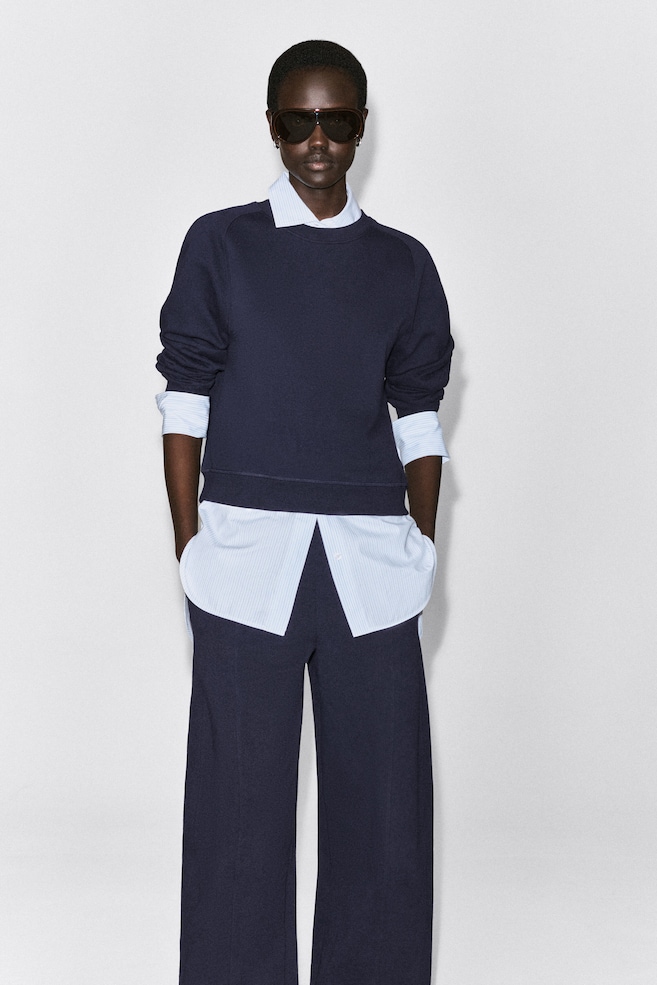 COTTON SWEATSHIRT — NAVY