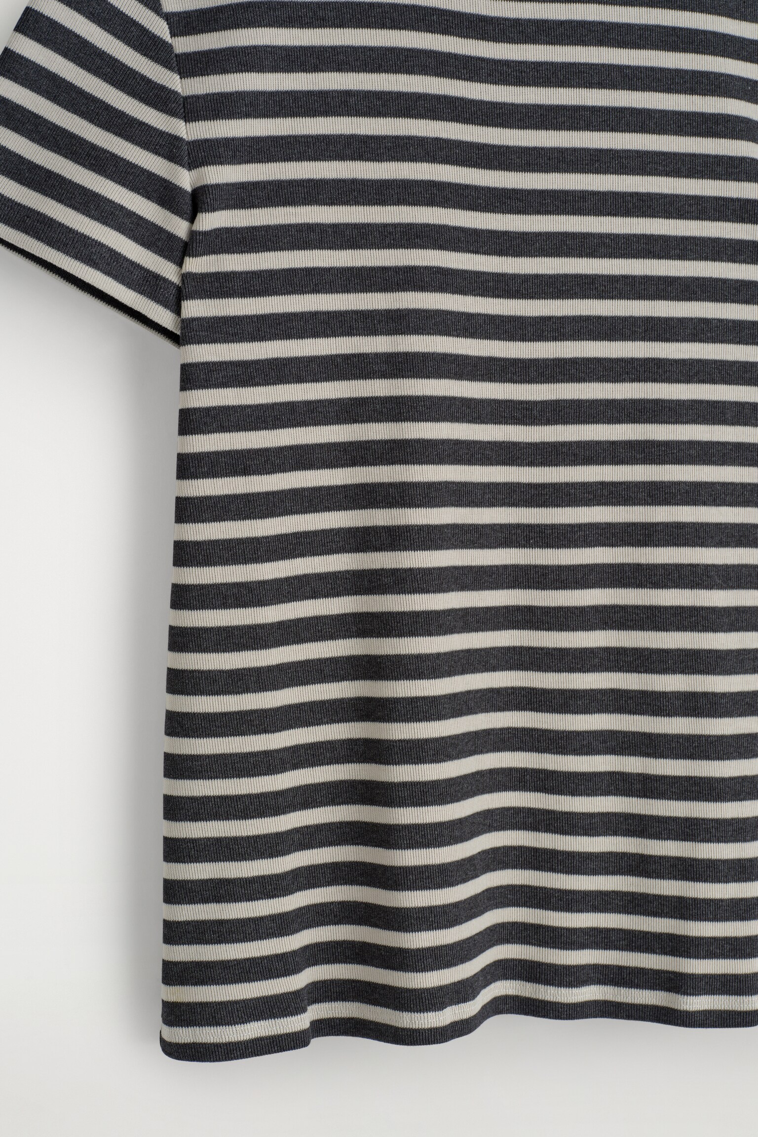 T-SHIRT COURT SLIM CÔTELÉ - GRIS / RAYÉ/BLANC / RAYURES - 3