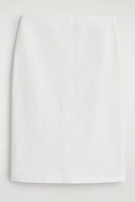 COTTON PENCIL SKIRT — WHITE 2