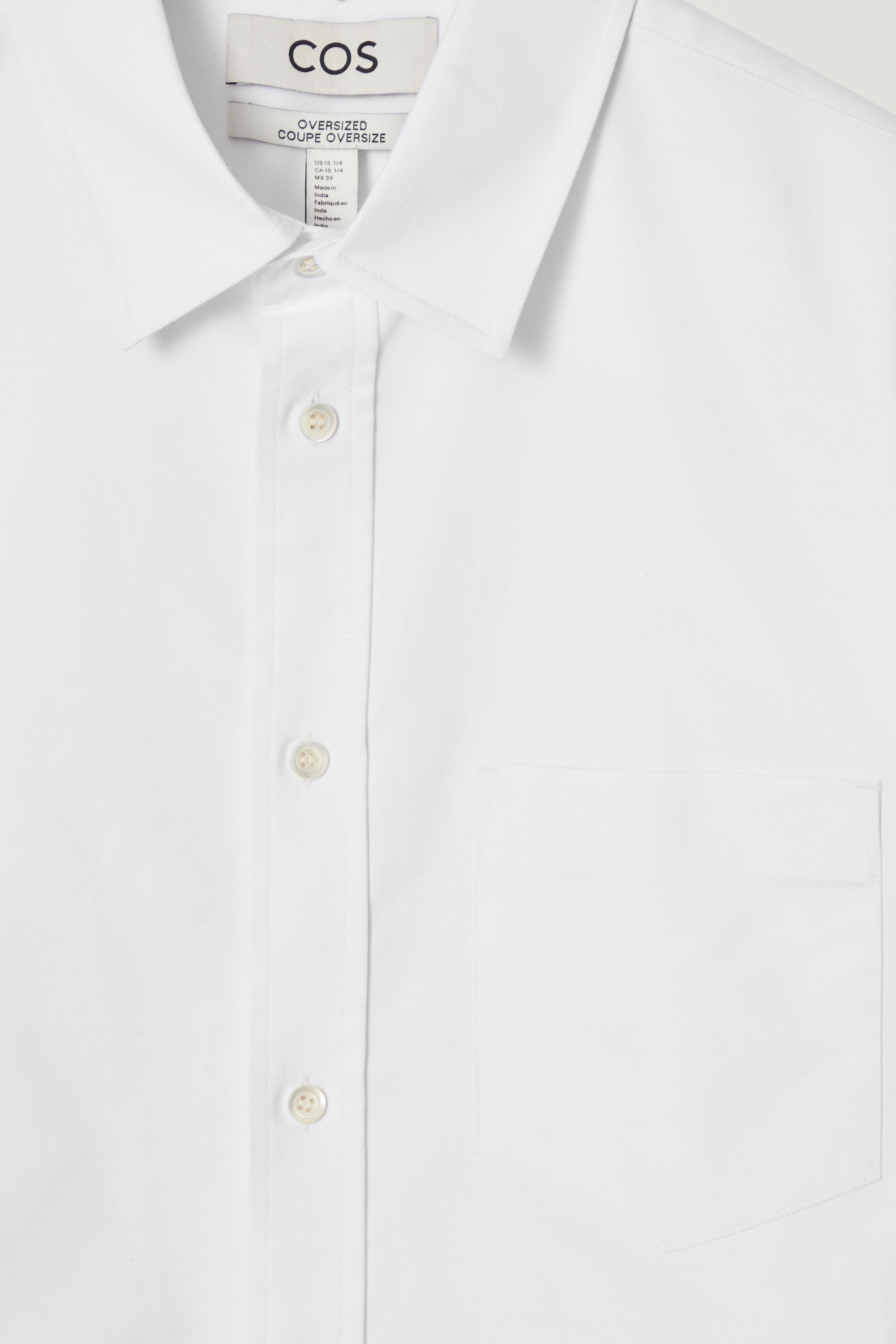 WIDE OVERSIZED COTTON OXFORD SHIRT - WHITE | COS