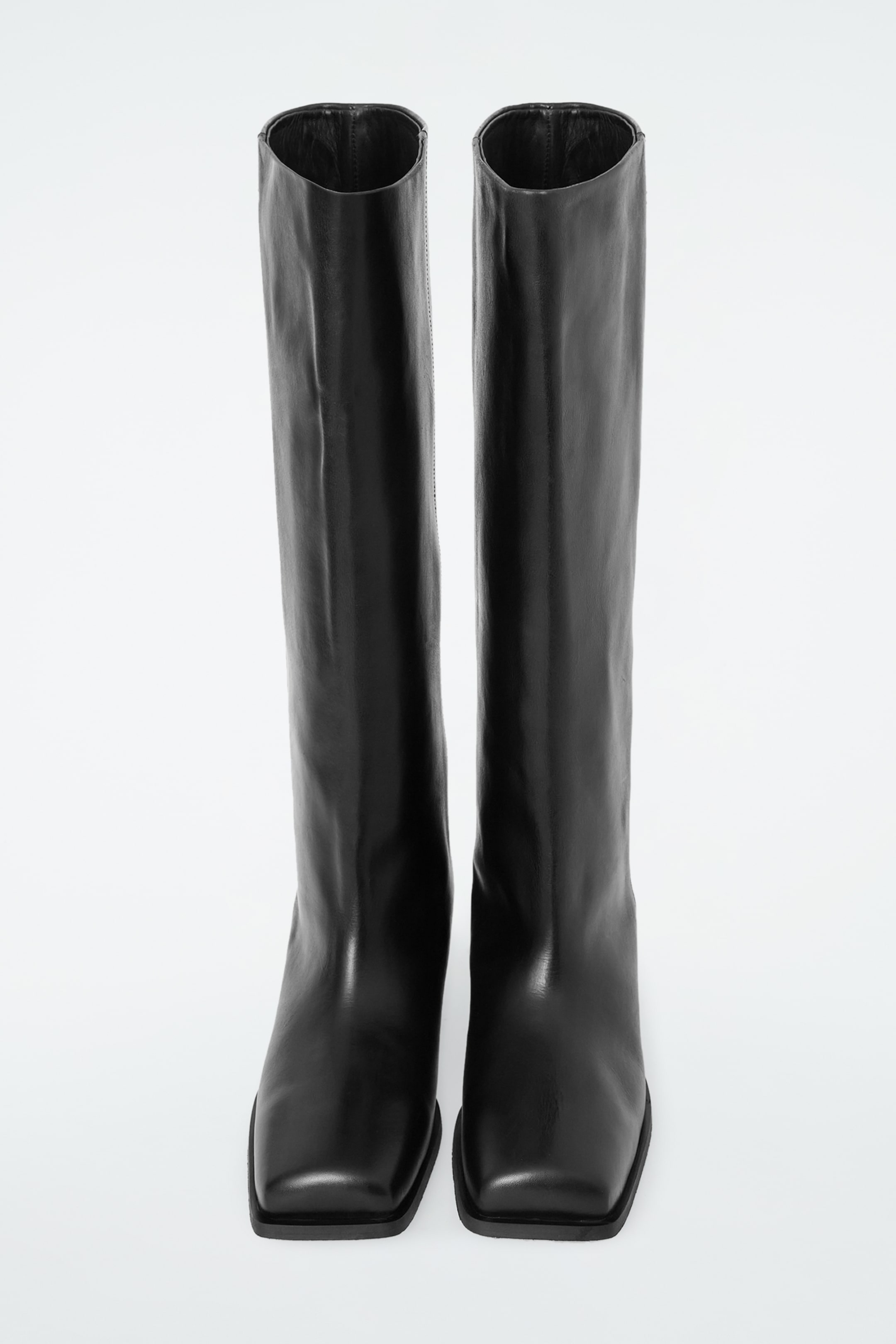View larger image: SQUARE-TOE LEATHER KNEE-HIGH BOOTS - BLACK - Ladies | H&M GB 2