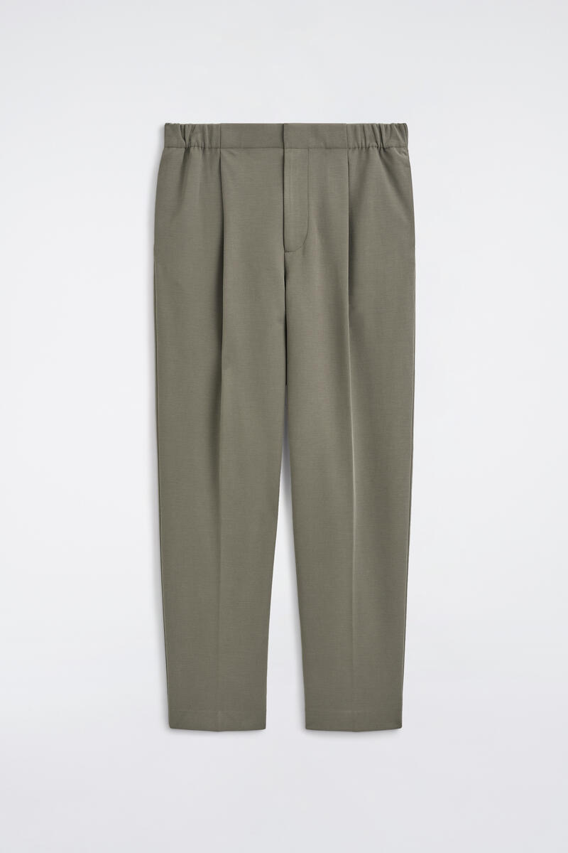 Bonded-Twill Regular-Fit Straight-Leg Pants