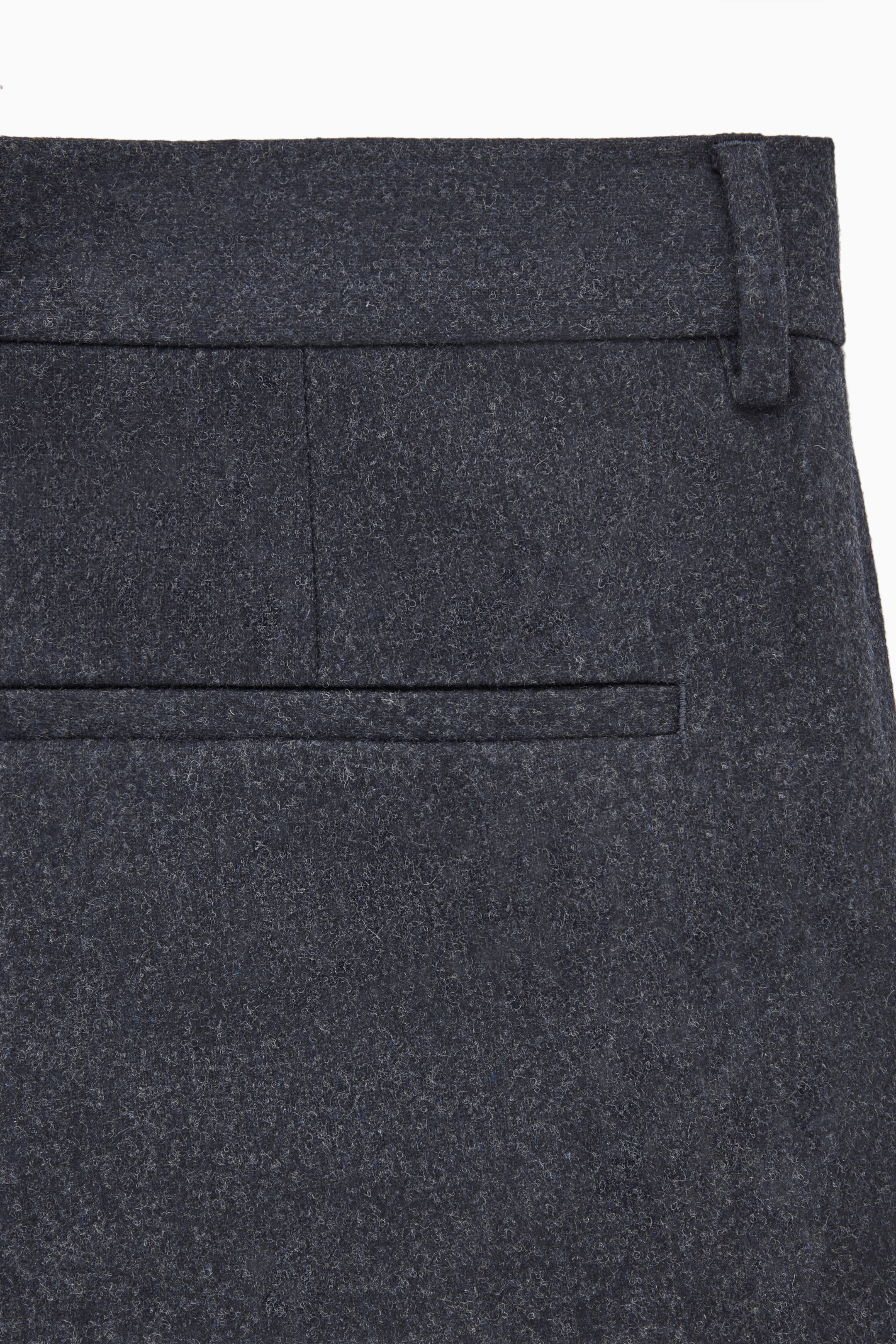 TURN-UP TAPERED WOOL TROUSERS