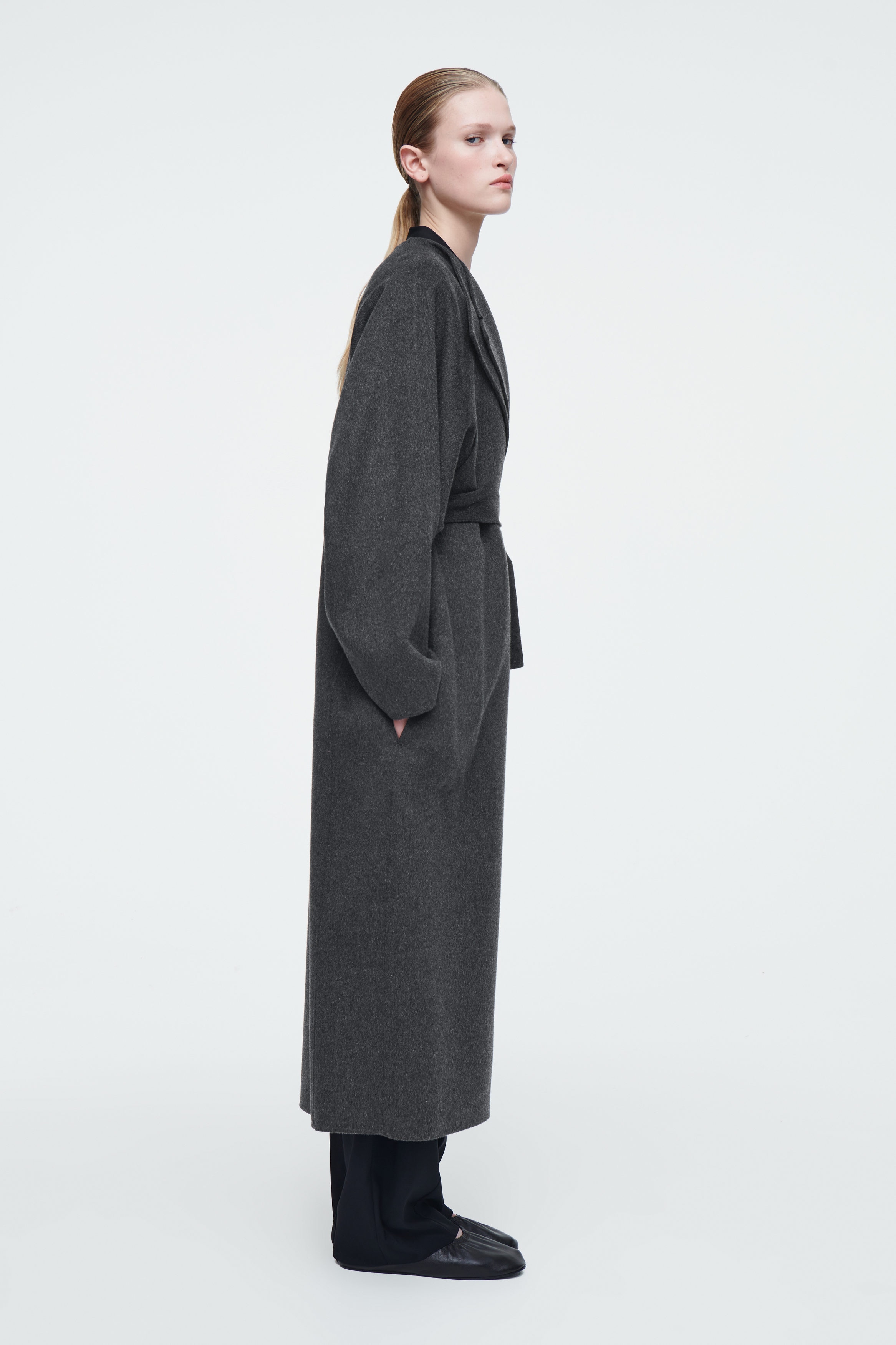 THE OVERSIZED DOUBLE-FACED COAT - CHARCOAL | COS