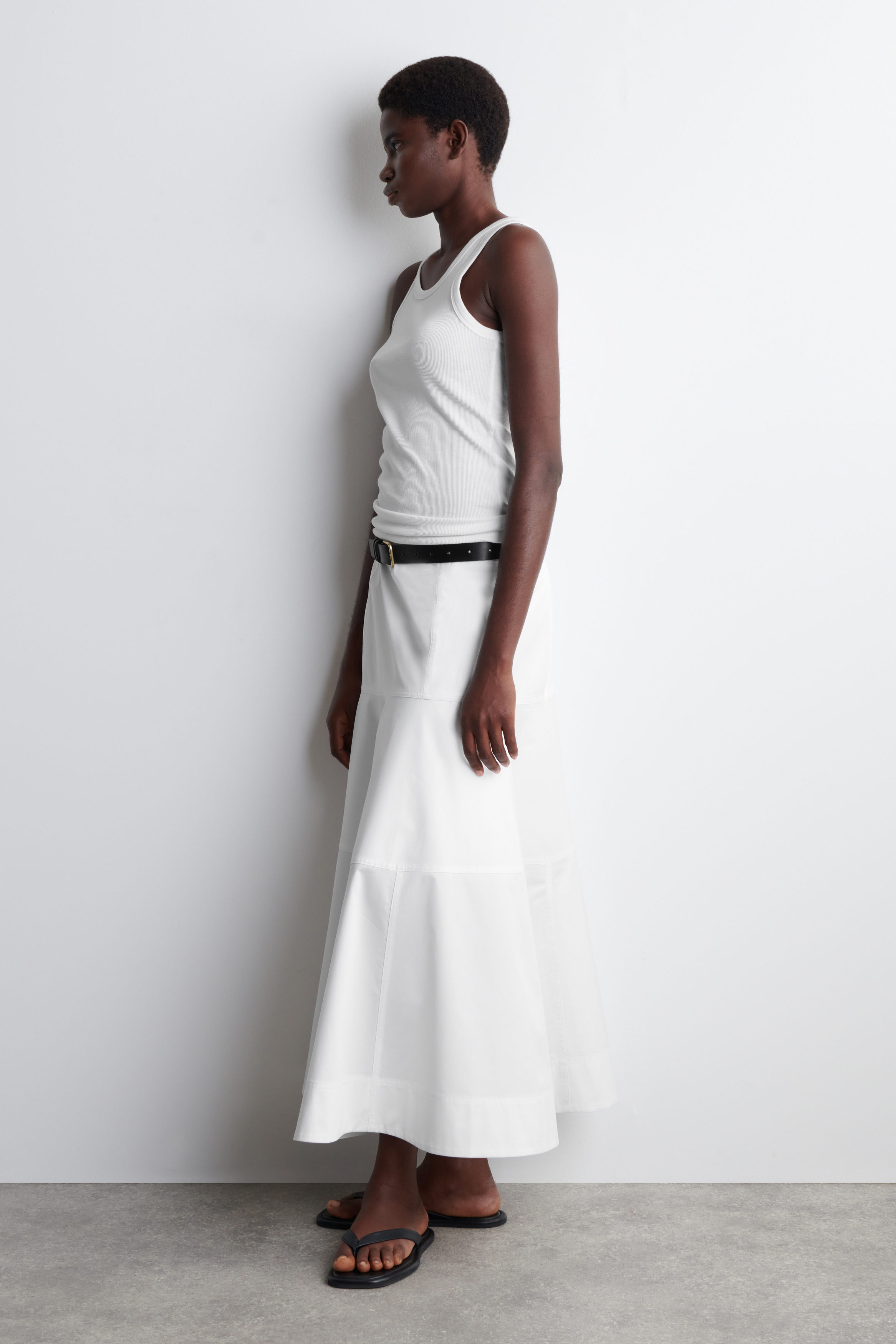 【OJOS】 String Hole Midi Skirt / White ZW COLLECTION EMBROIDERED MIDI SKIRT - White | ZARA United