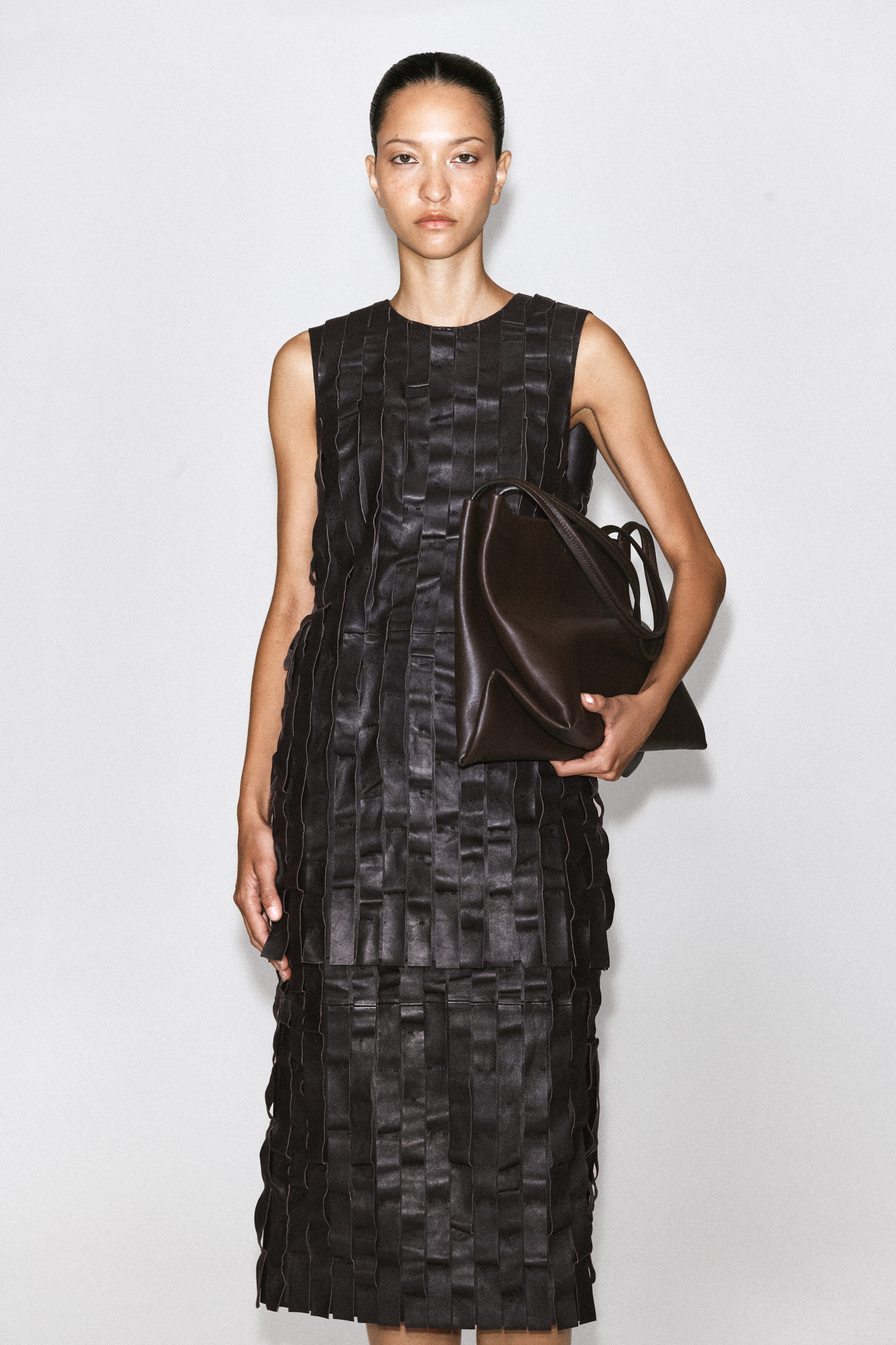 RAW-CUT LEATHER TOP