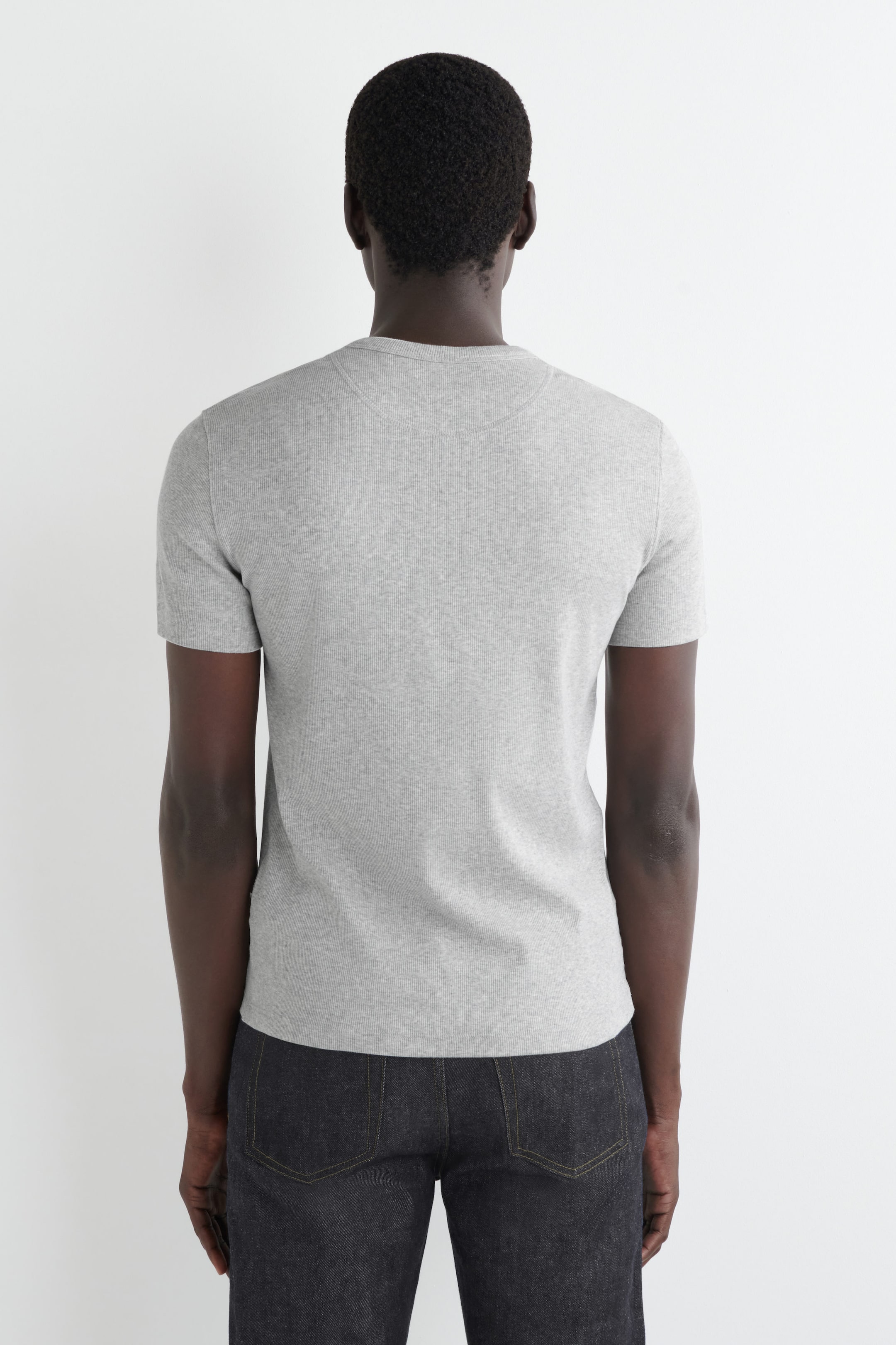 SLIM-FIT RIBBED HENLEY T-SHIRT